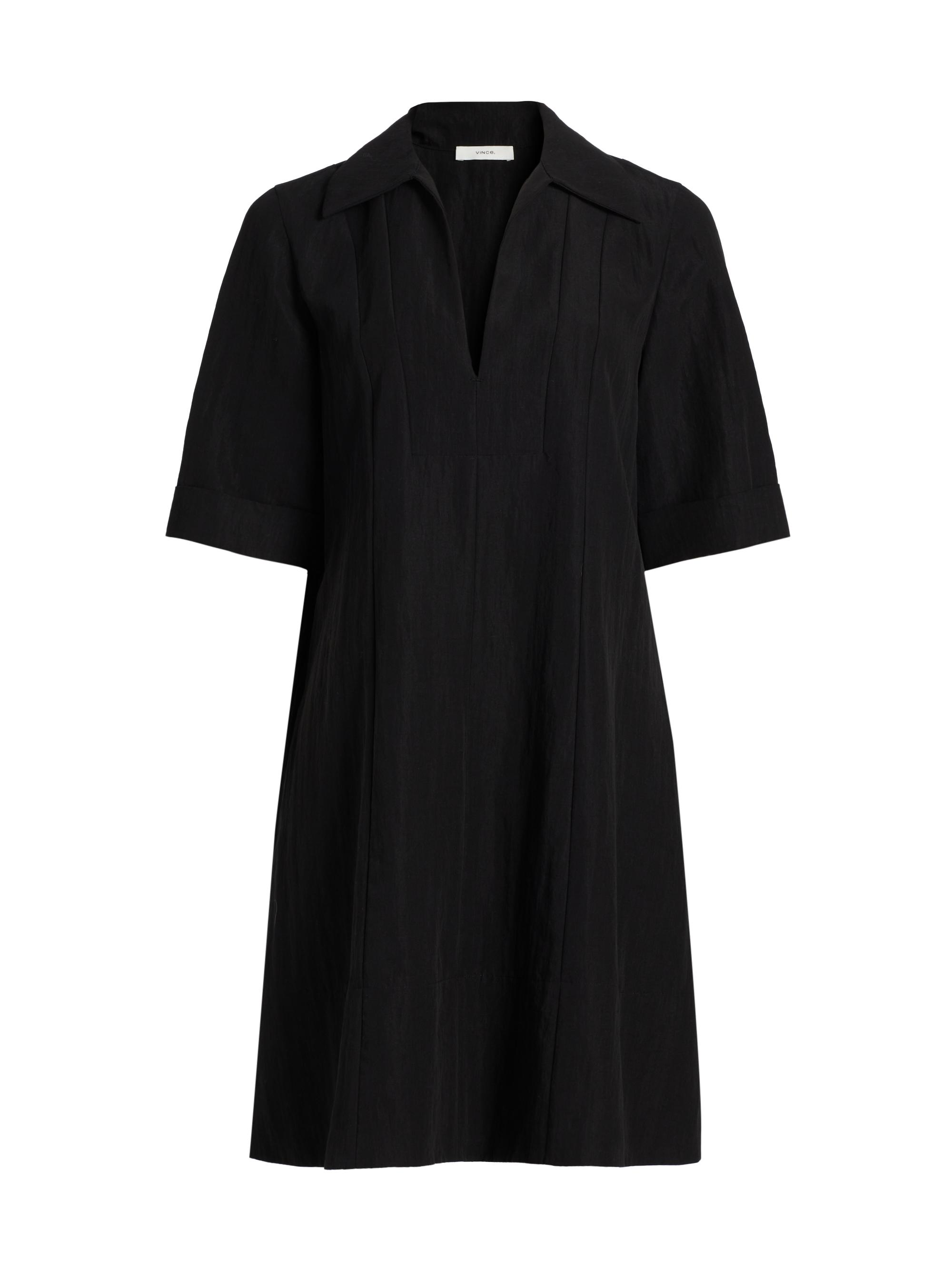 Short-Sleeve A-Line Mini-Shirtdress