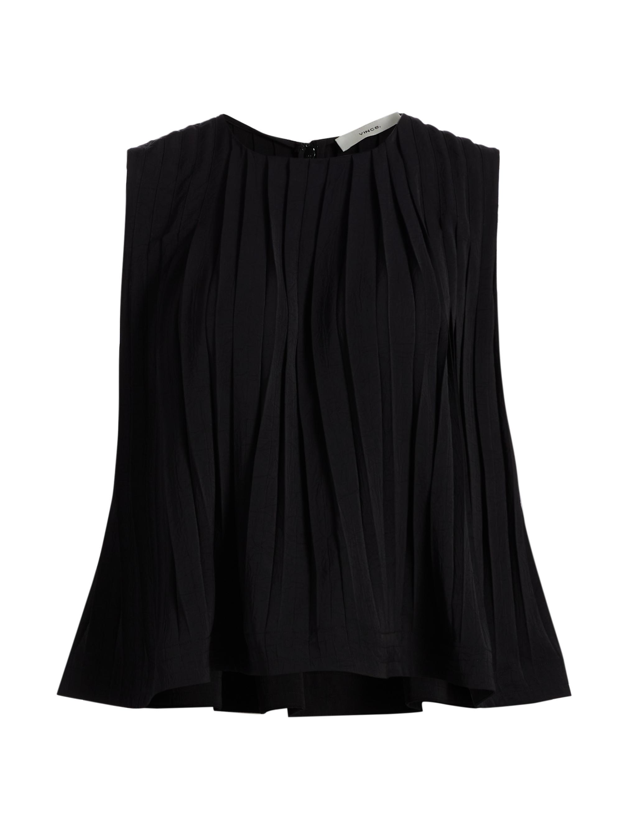 Vince Pleated A-Line Crewneck Top | Saks Fifth Avenue