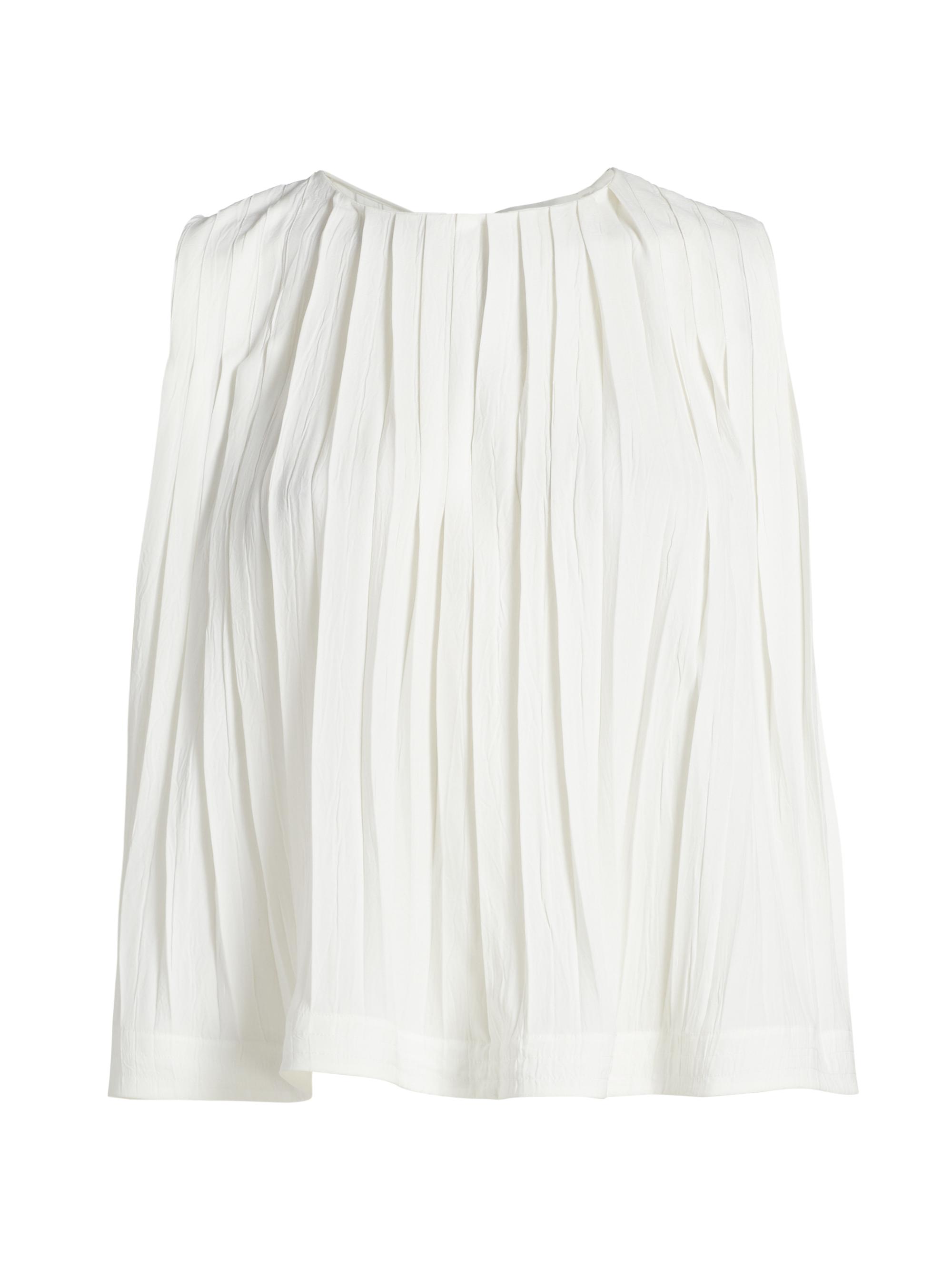 Vince Women's Pleated A-Line Crewneck Top - Off White