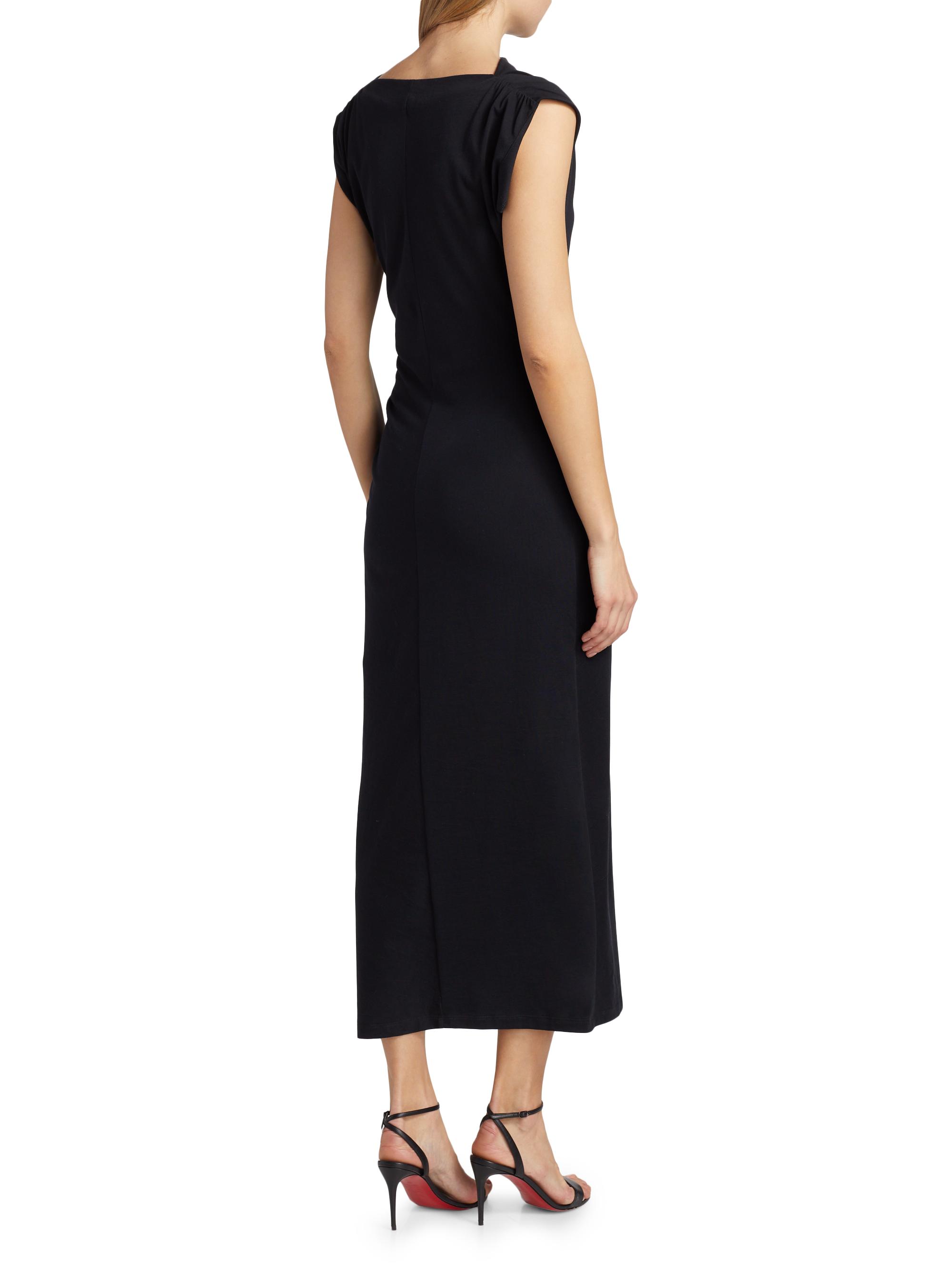 vince pima cotton midi dress Vince Cowlneck Muscle Tee Dress