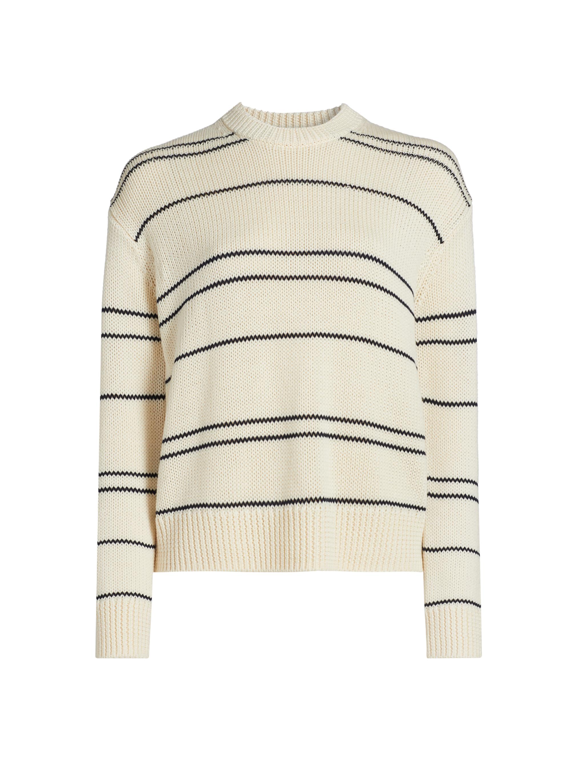 Frame Striped Rib-Knit Crewneck Sweater | Saks Fifth Avenue
