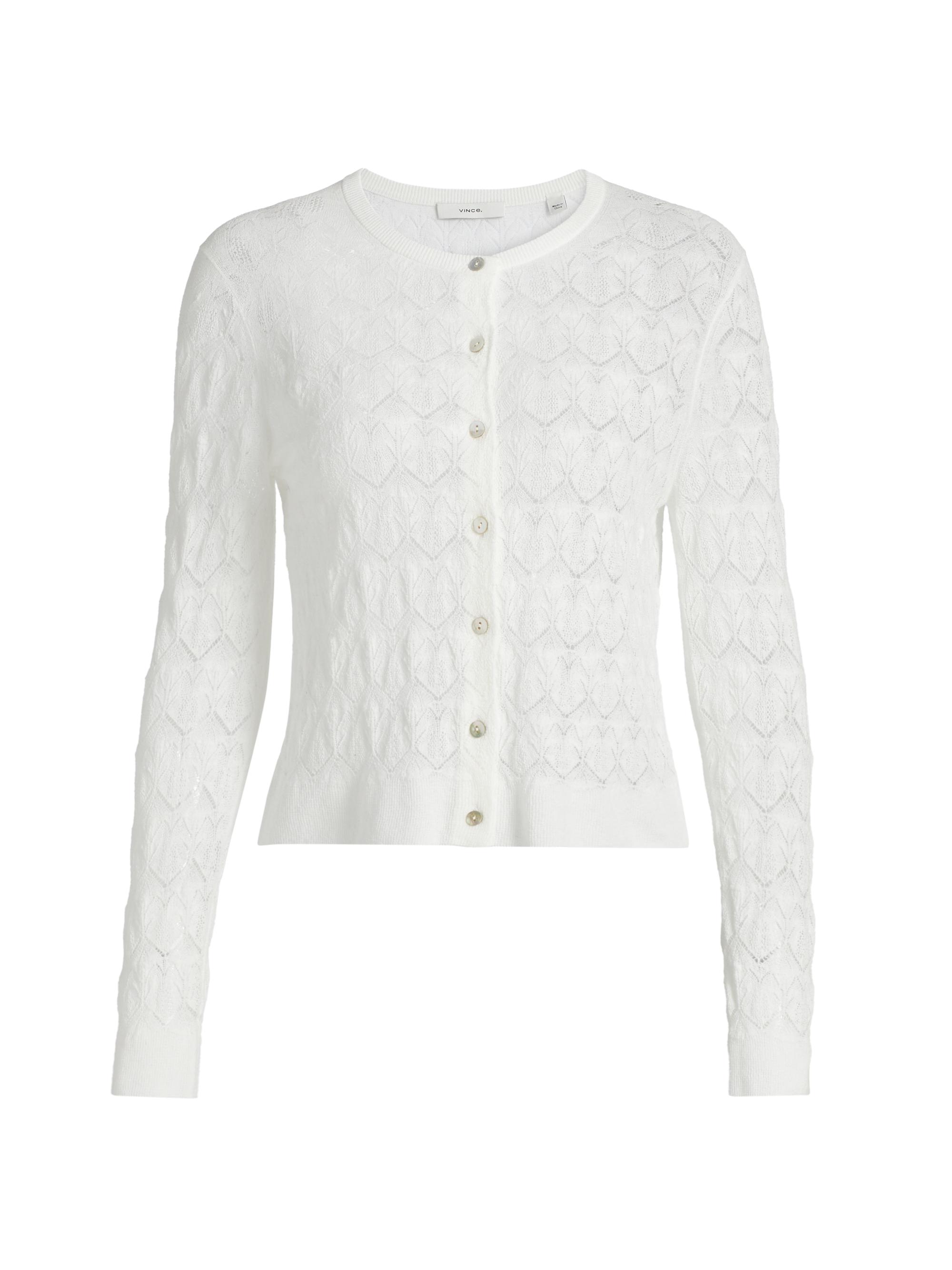 Vince Double Layer Mesh Cardigan | Saks Fifth Avenue