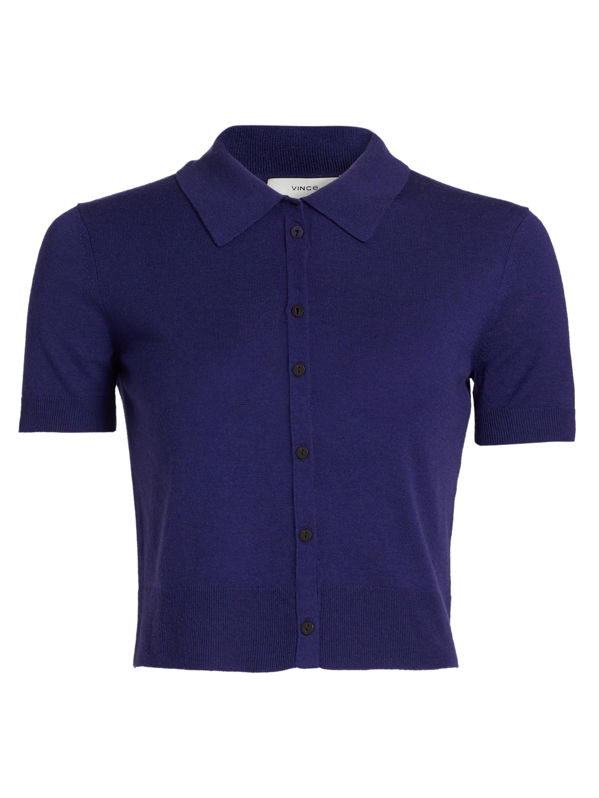 Vince Women's Boxy Button-Front Shirt - Deep Iris