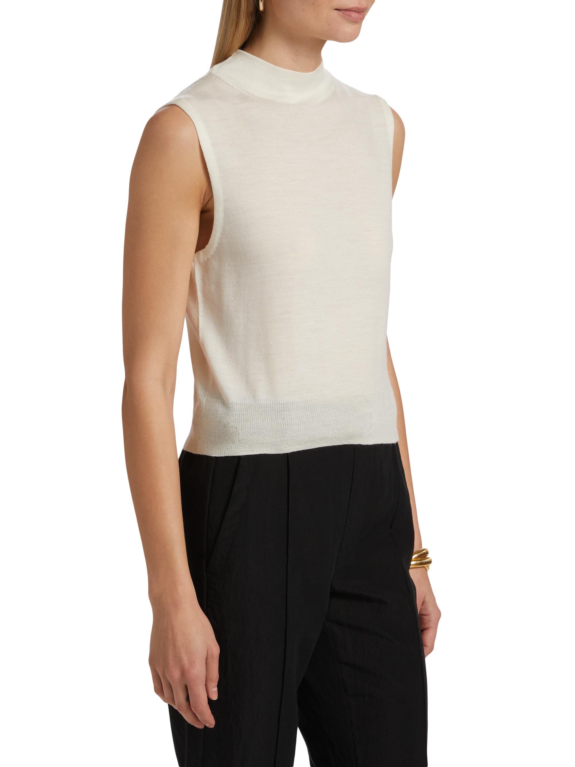 Vince Mock Turtleneck Sleeveless Sweater | Saks Fifth Avenue