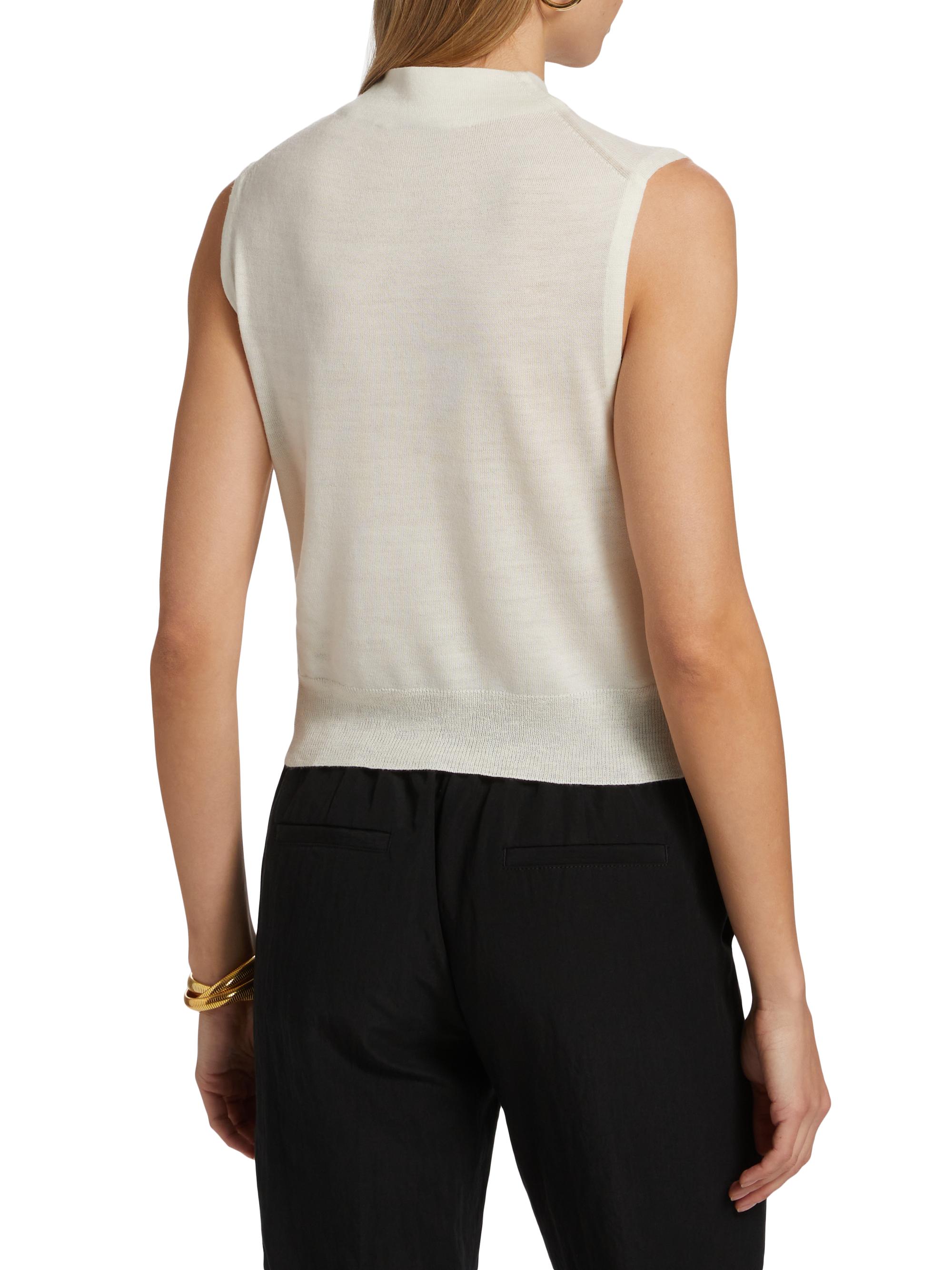 Vince Mock Turtleneck Sleeveless Sweater | Saks Fifth Avenue