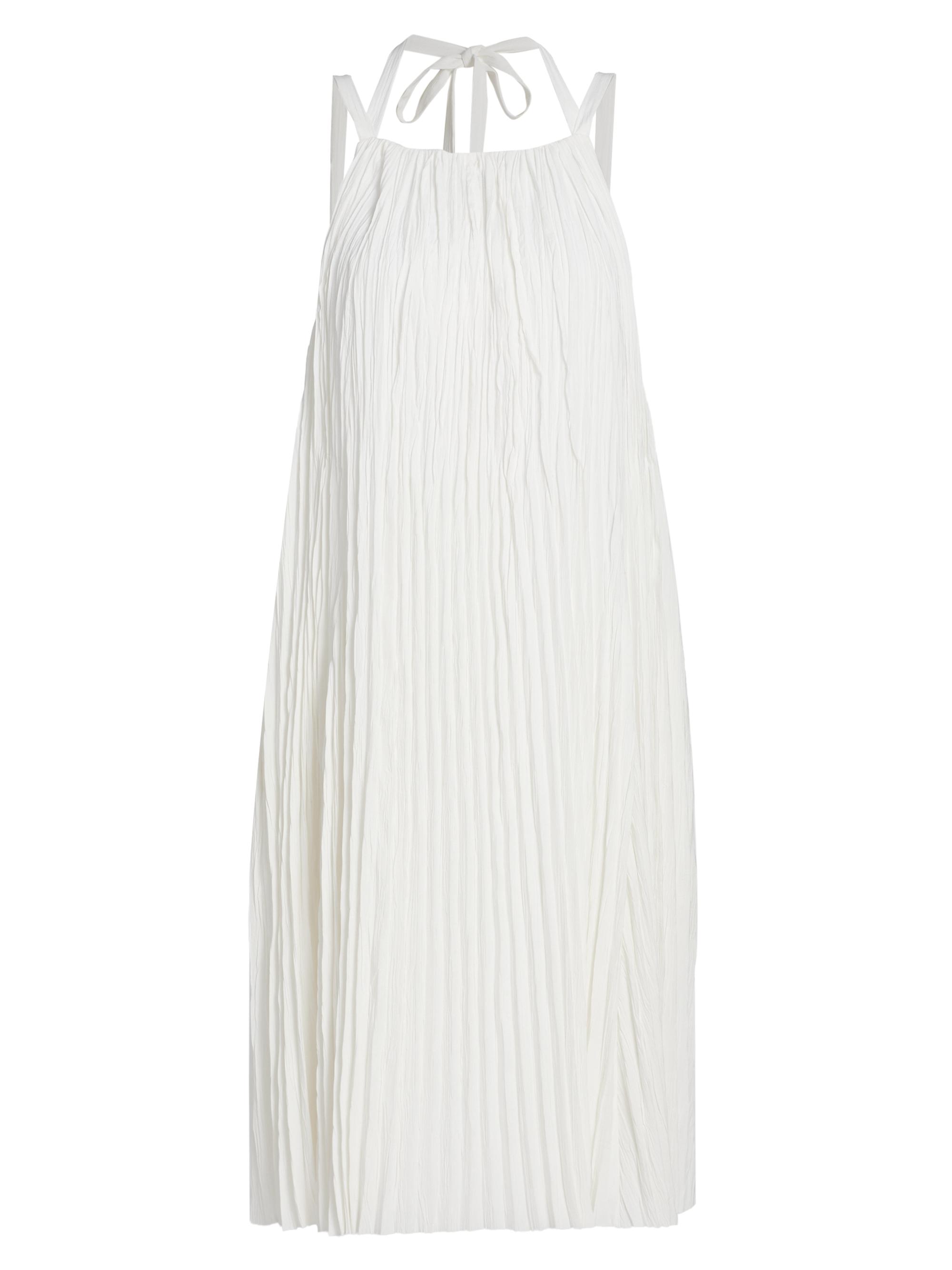 Vince Women's Pleated A-Line Pintuck Dress - Off White