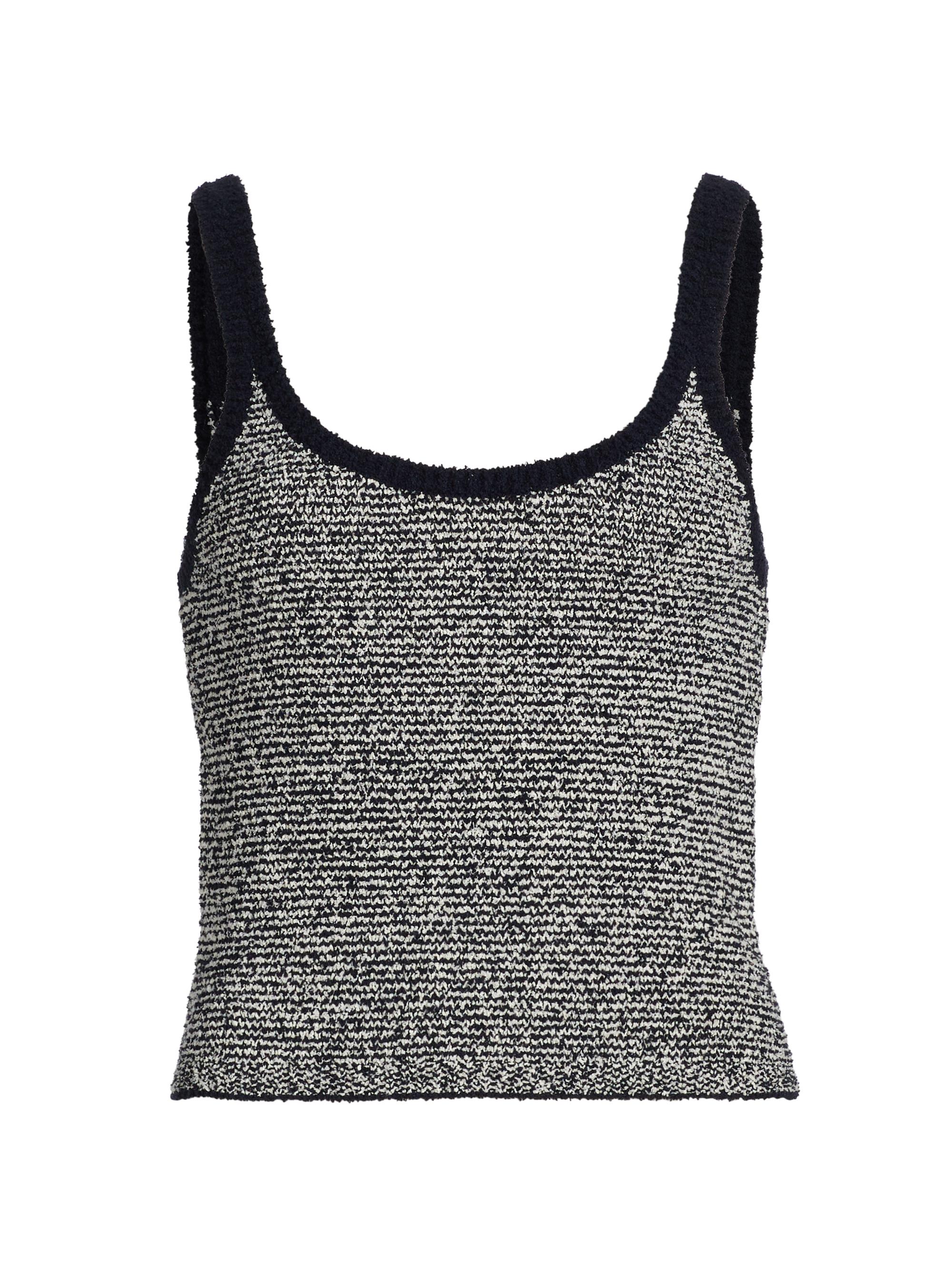 Vince Women's Textured Micro-Striped Tank - Coastal Oat Shell