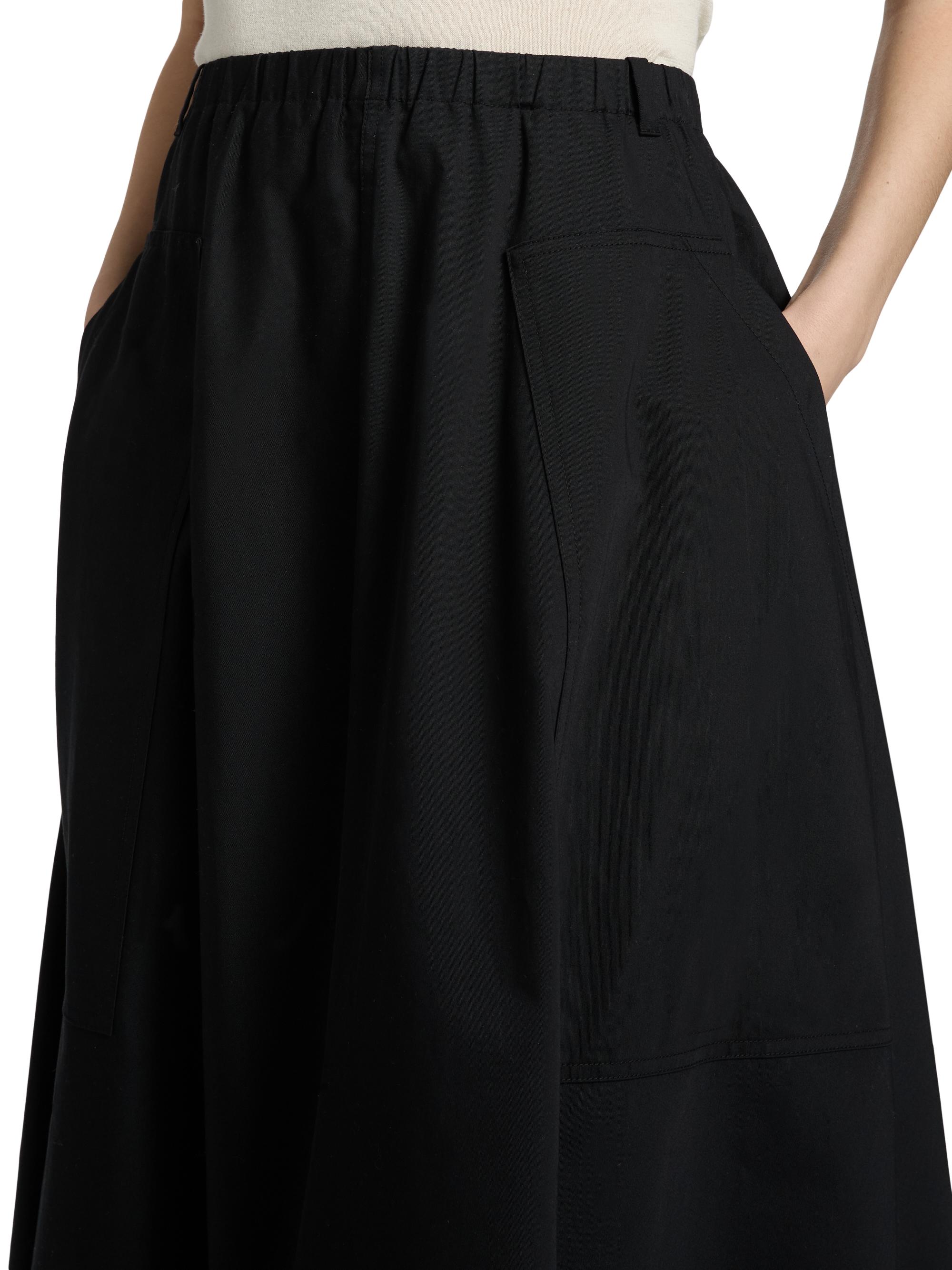 Vince Women's Pocket Full Cotton Midi-Skirt - Black | Thumbnail 6