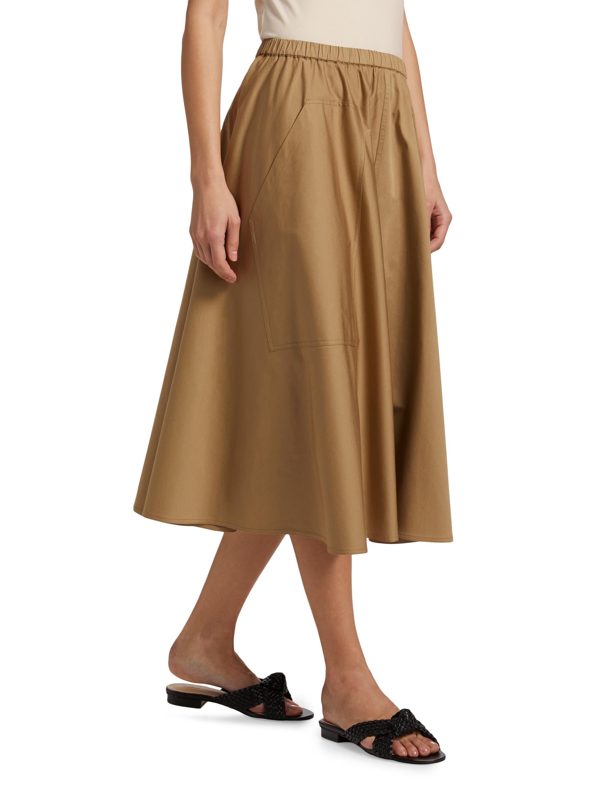 Vince Pocket Full Cotton Midi-Skirt | Saks Fifth Avenue
