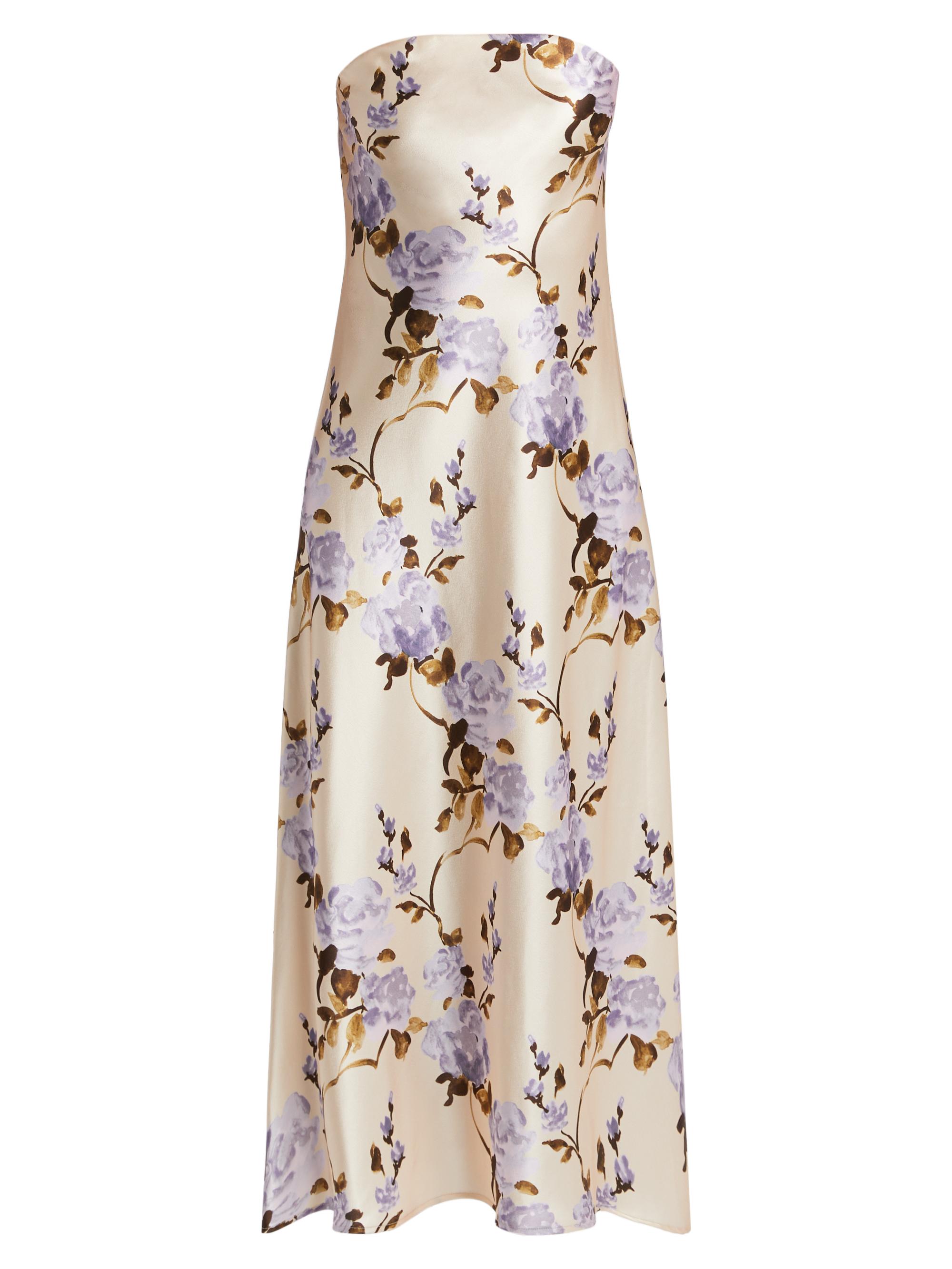 Cami NYC Women's Noelle Floral Satin Strapless Dress - Moonflower Watercolor