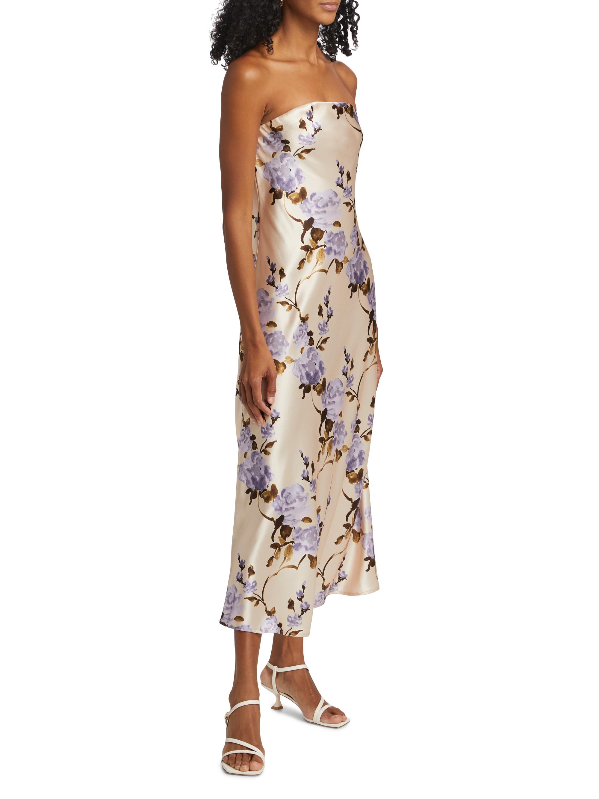 Cami NYC Noelle Floral Satin Strapless Dress | Saks Fifth Avenue