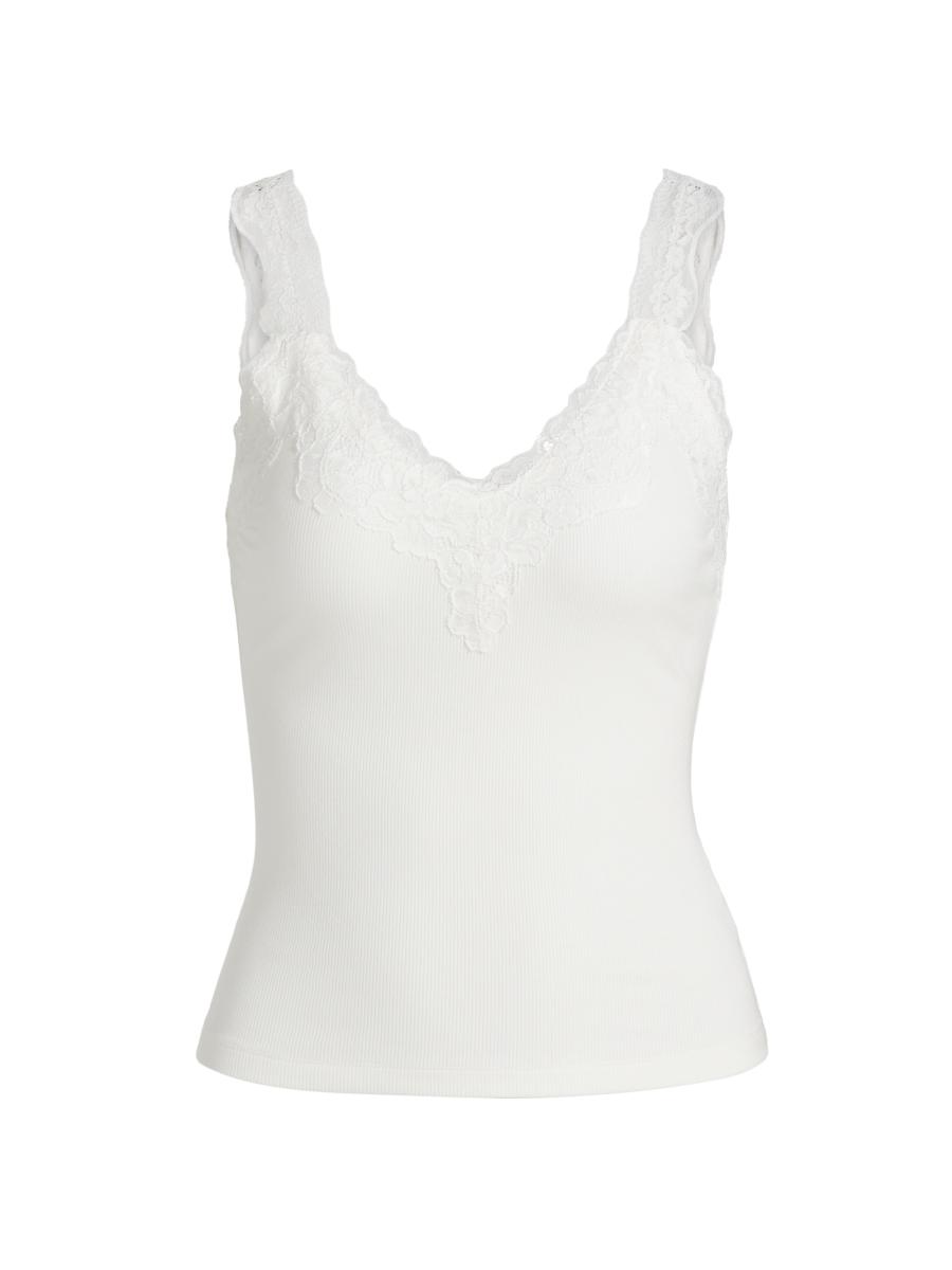Cami NYC Lace-Trim Rib-Knit Tank | Saks Fifth Avenue