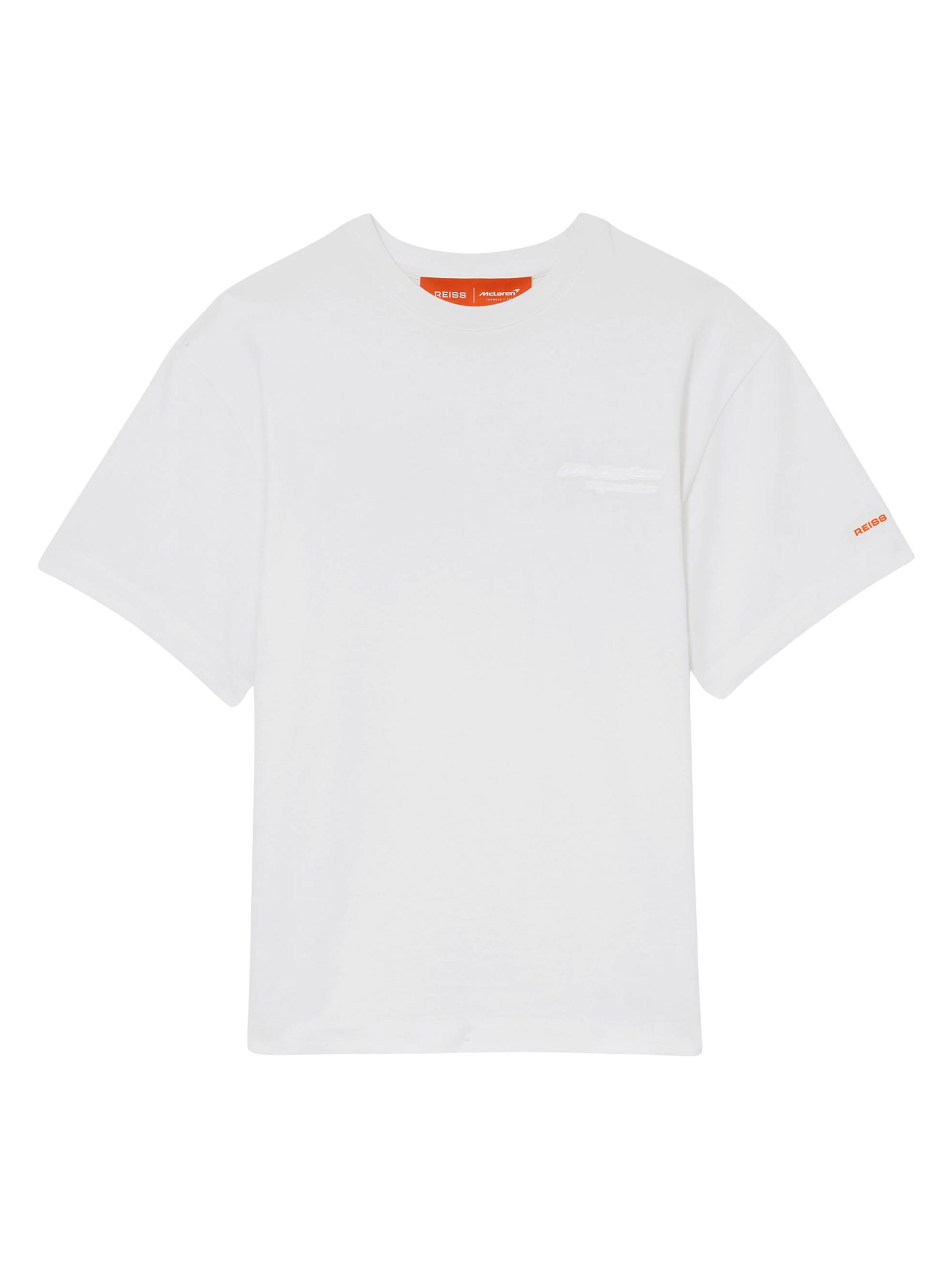 Reiss Men's  x McLaren F1 Team Nakata Oversized T-Shirt - White