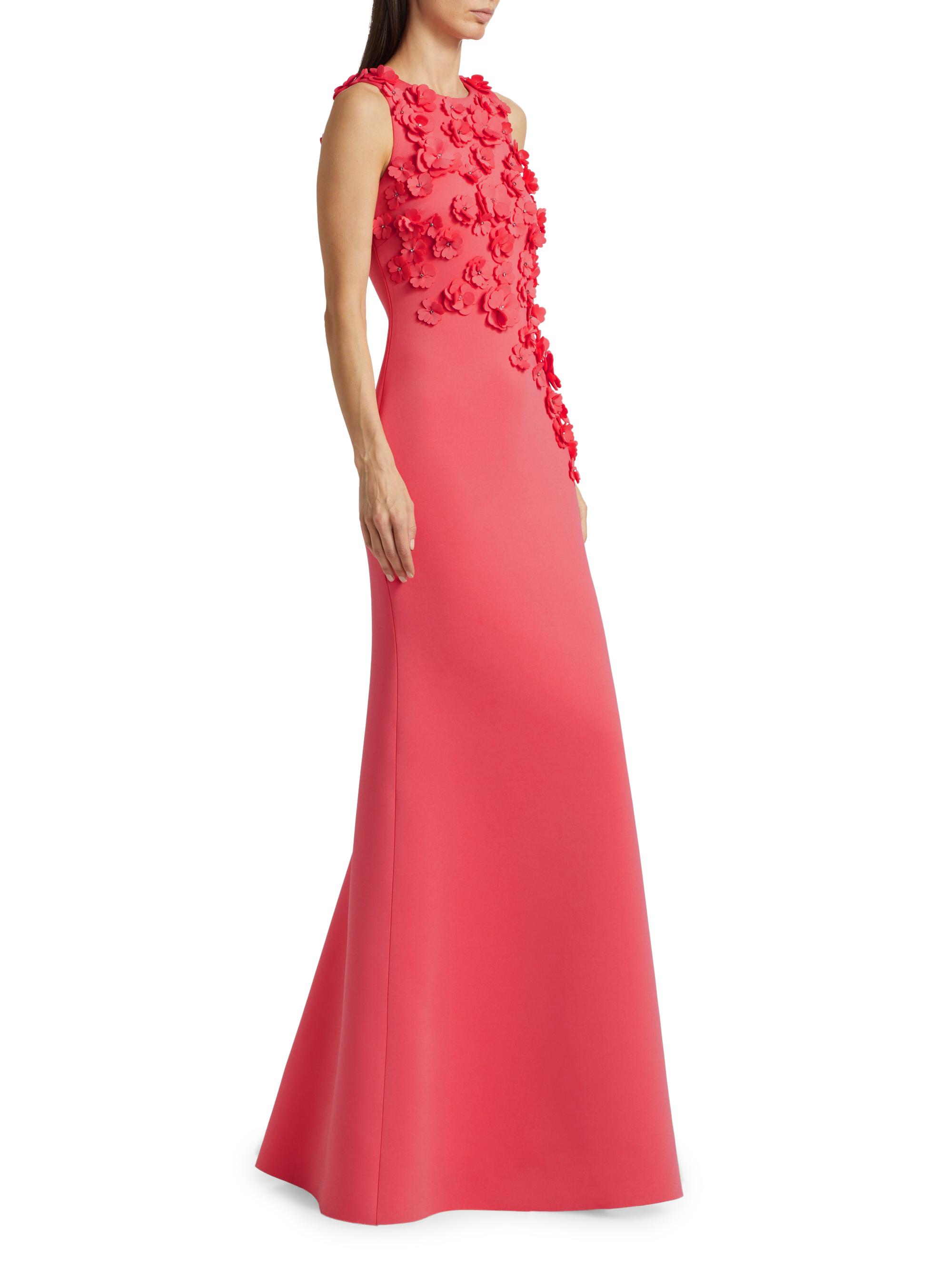 Badgley Mischka Scuba Floral & Crystal Gown | Saks Fifth Avenue