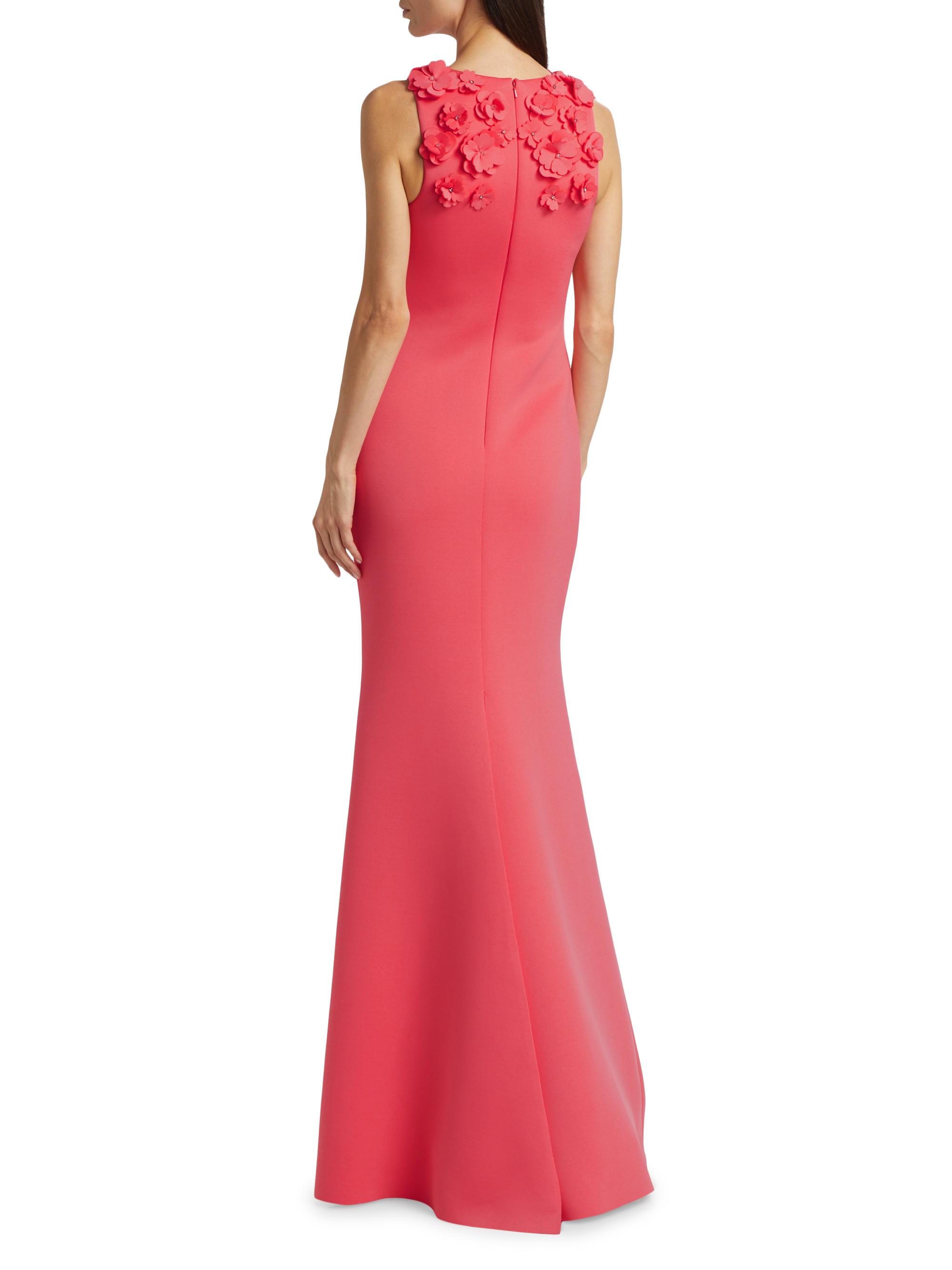Badgley Mischka Scuba Floral & Crystal Gown | Saks Fifth Avenue