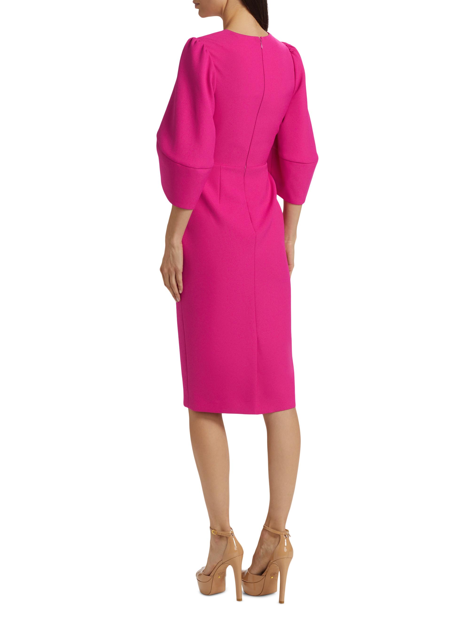 Badgley Mischka Stretch-Crepe Knee-Length Cocktail Dress | Saks Fifth Avenue