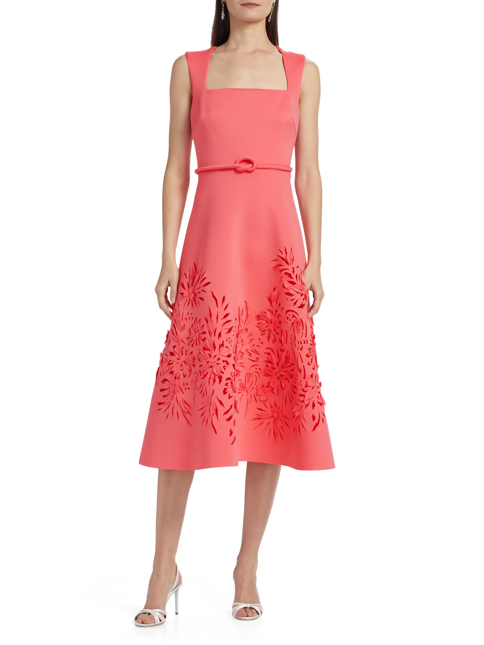 Badgley Mischka Laser Cut Scuba Cocktail Dress | Saks Fifth Avenue