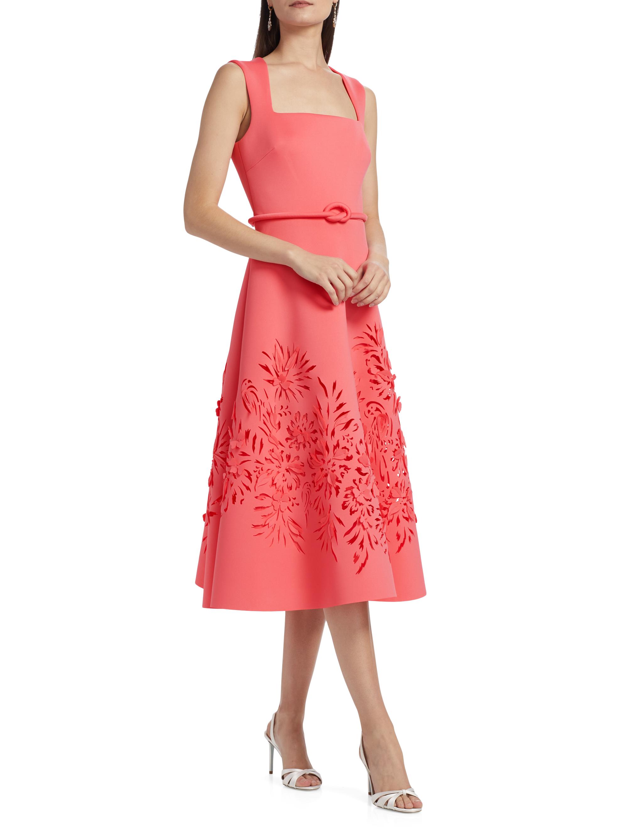 white christmas dresses Long Sleeve Laser Cut Sheath Dress by Badgley Mischka main image 1