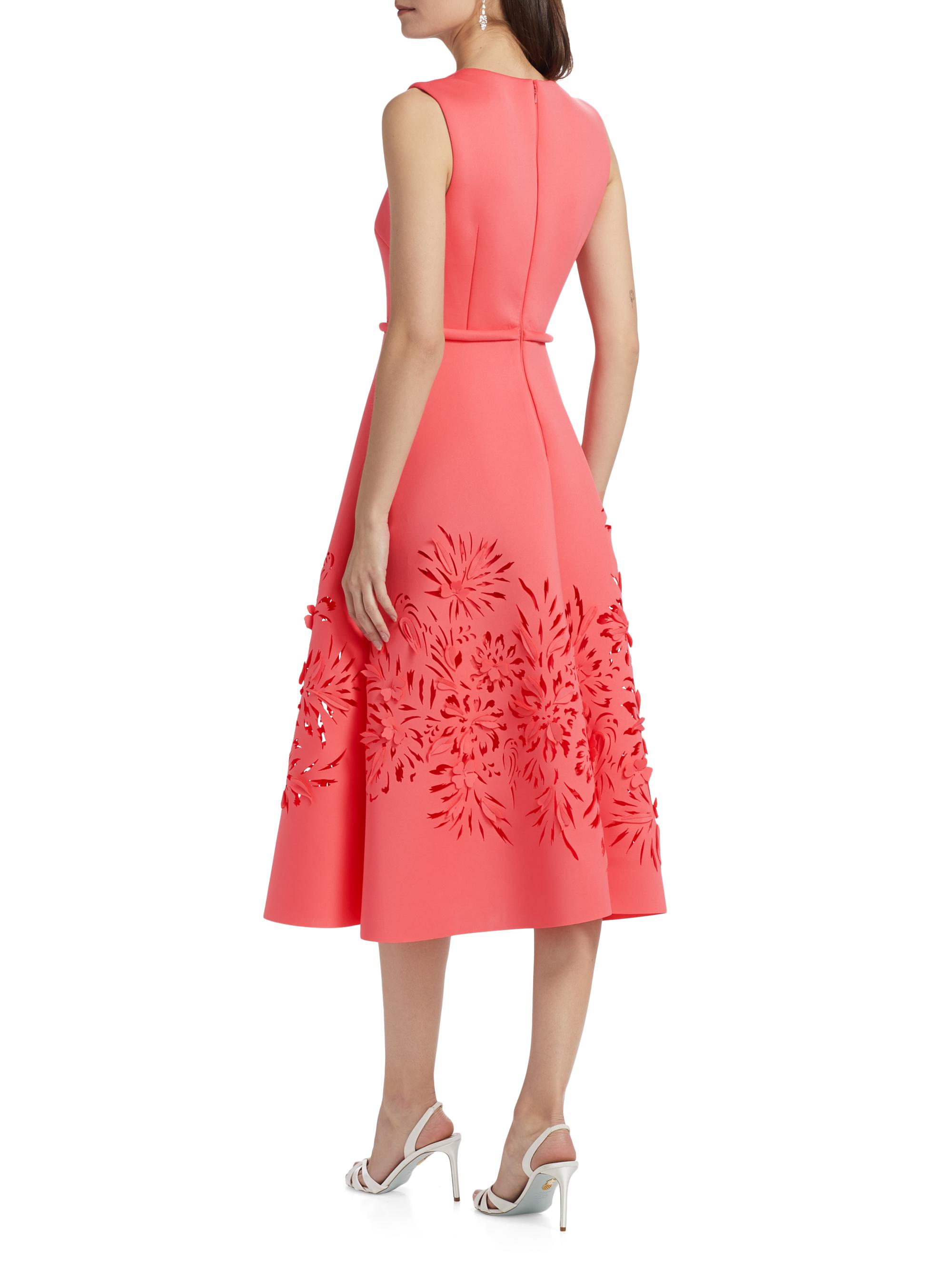 Badgley Mischka Laser Cut Scuba Cocktail Dress | Saks Fifth Avenue