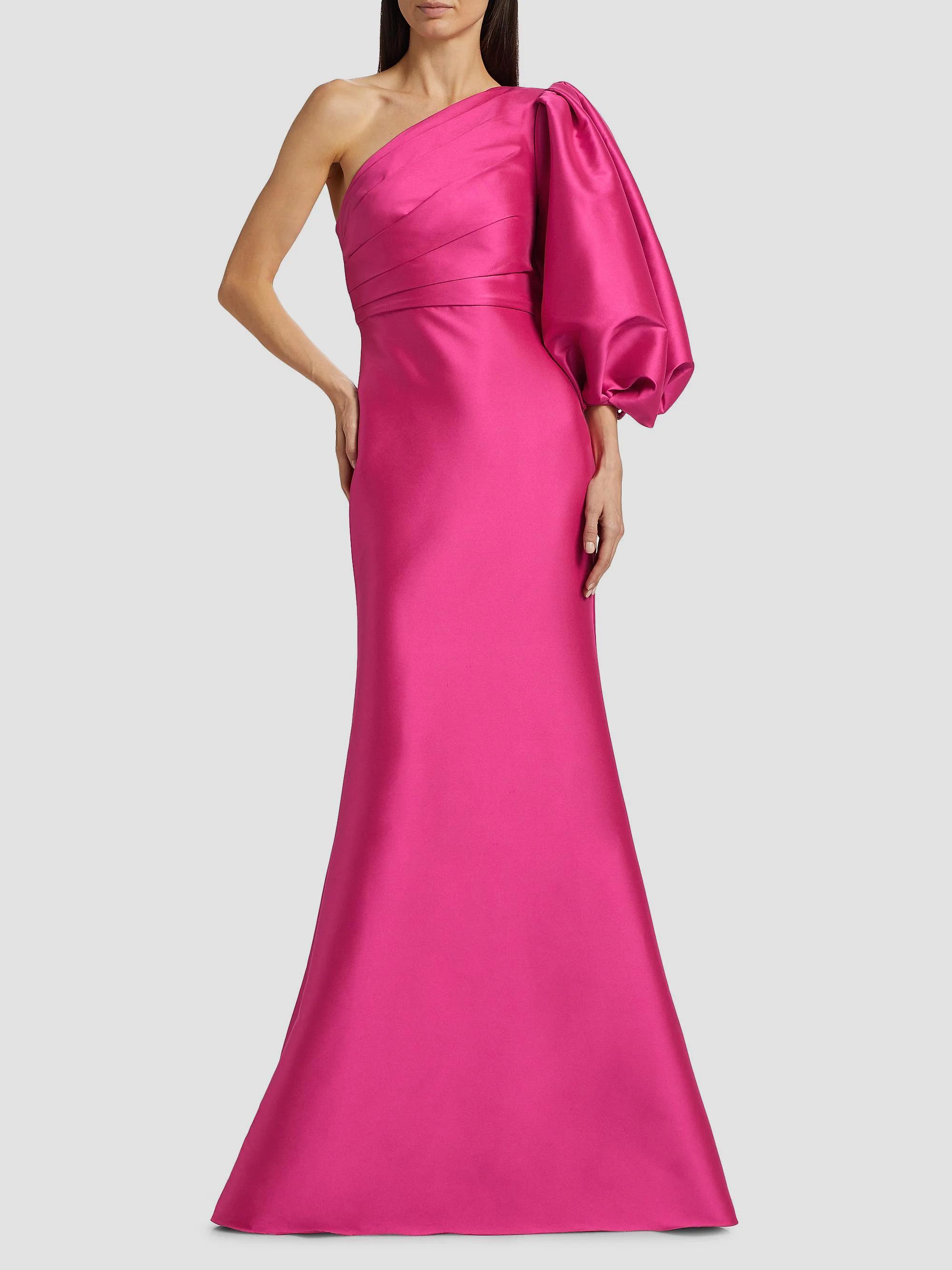 Badgley Mischka Mikado Twill One-Shoulder Gown | Saks Fifth Avenue