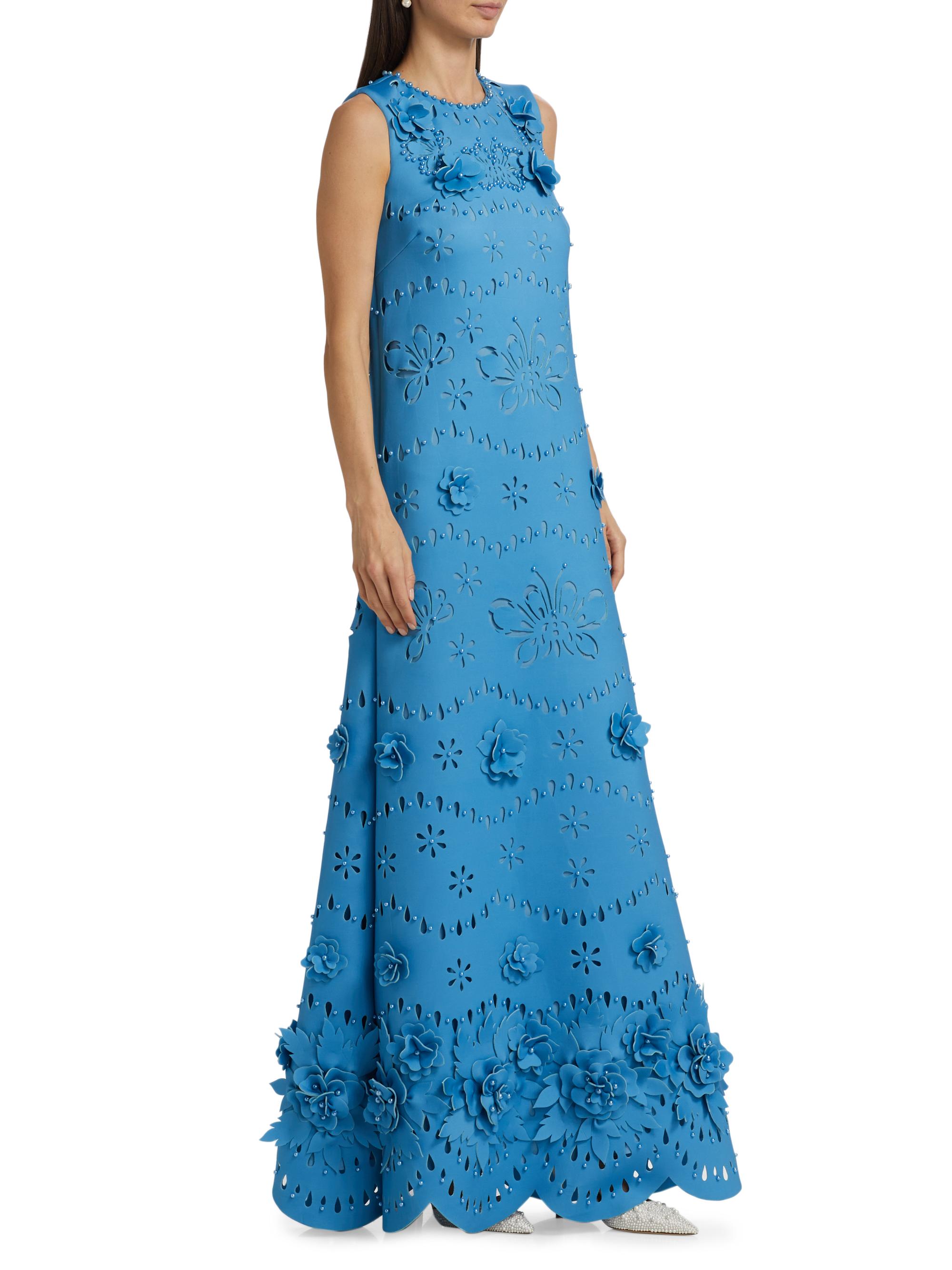 Badgley Mischka Laser-Cut Scuba Sheath Gown | Saks Fifth Avenue