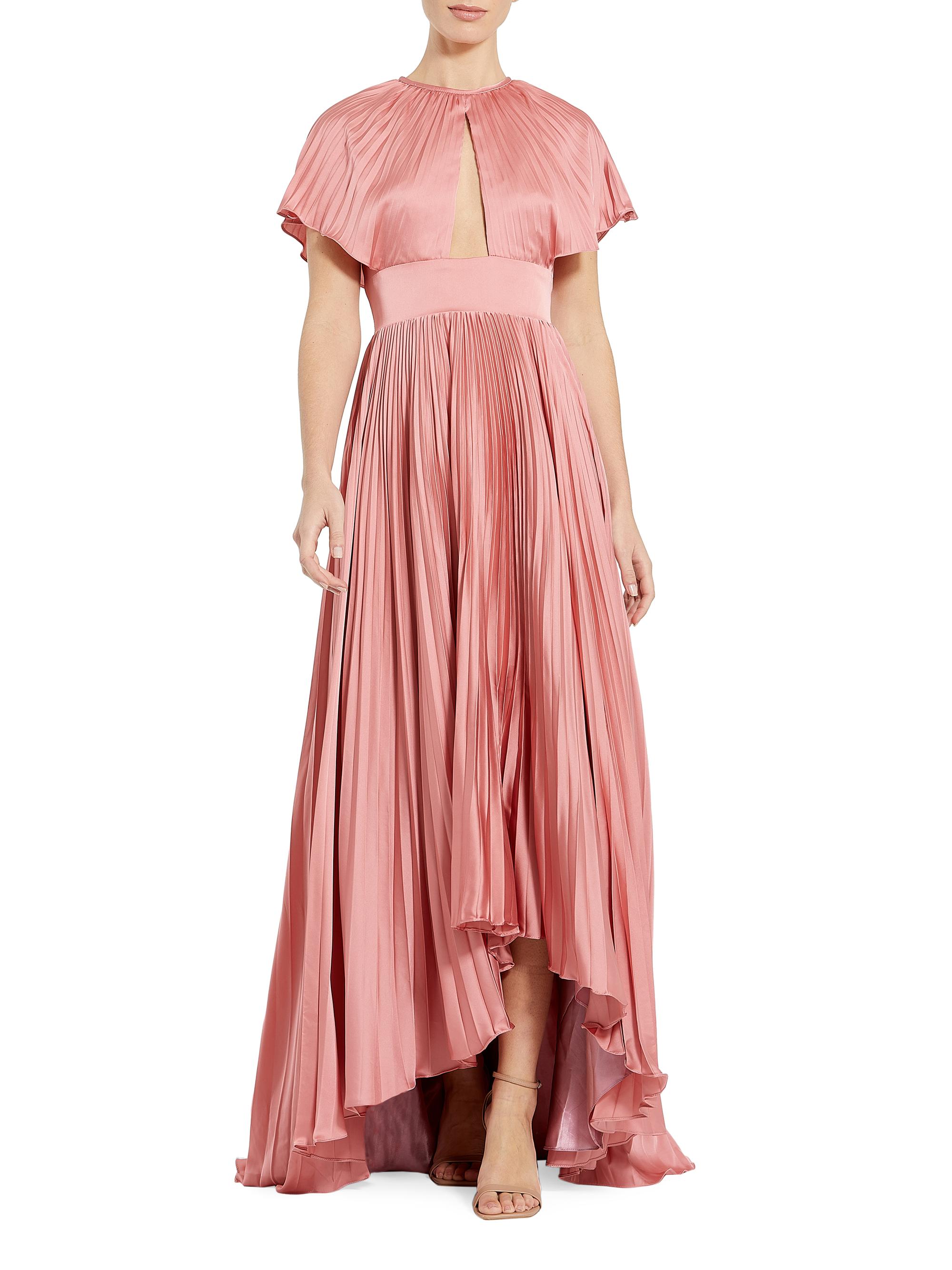 Mac Duggal Women's Cut-Out Pleated Maxi Dress - Dusty Rose