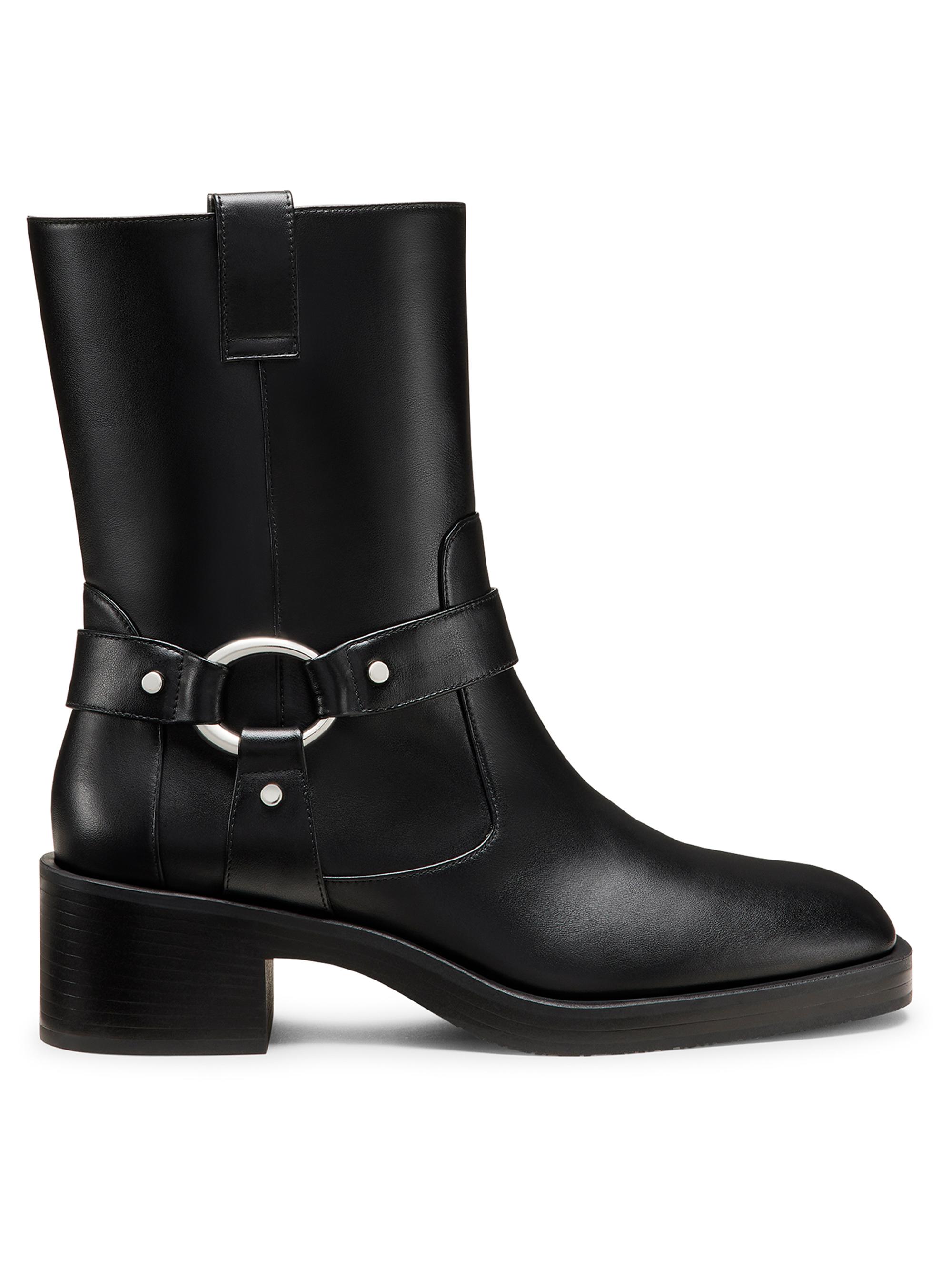 Stuart Weitzman Jax 40MM Leather Pull-On Booties | Saks Fifth Avenue