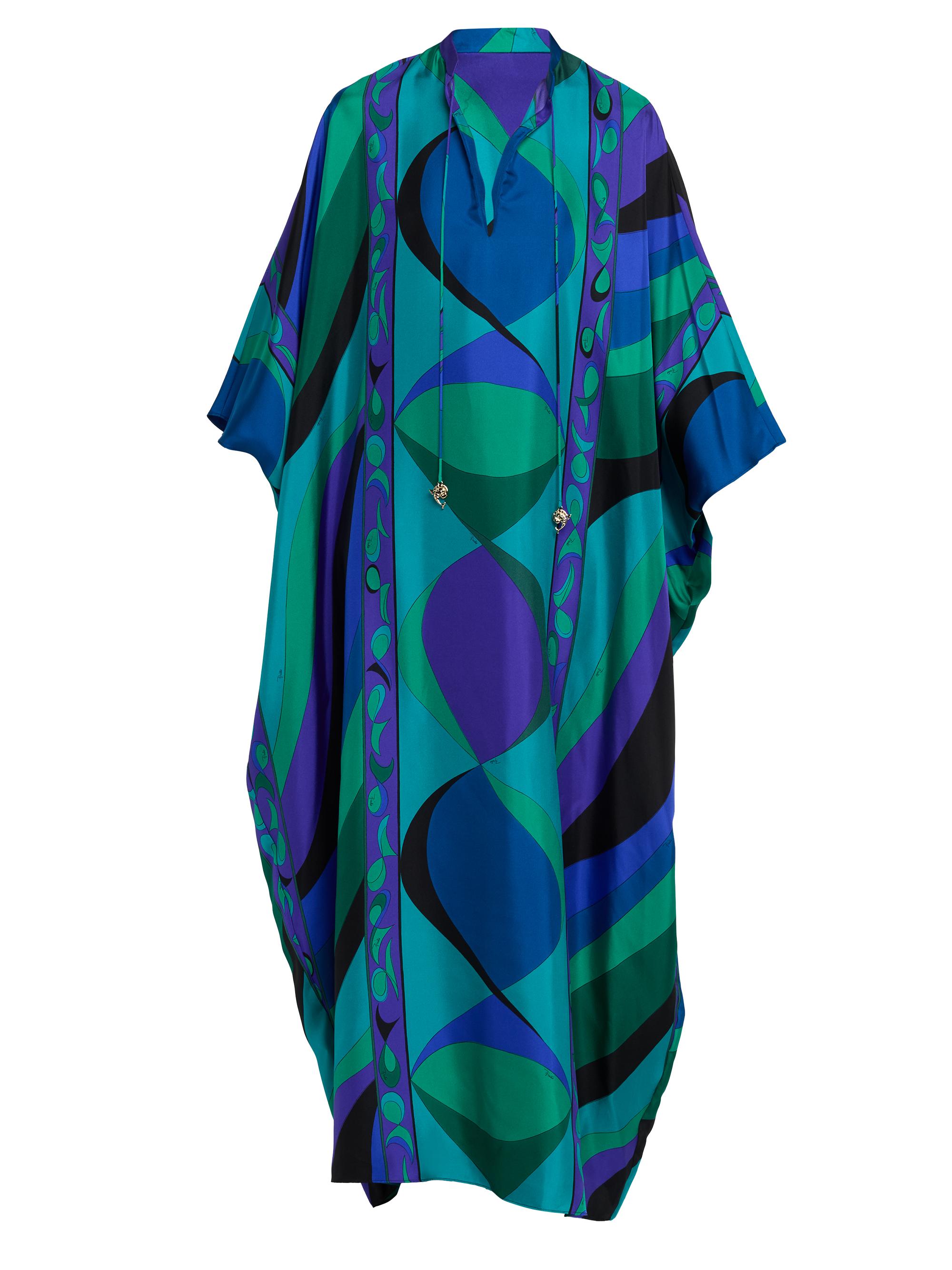 Pucci Women's Pesci Print Silk Relaxed Caftan Dress - Smeraldo