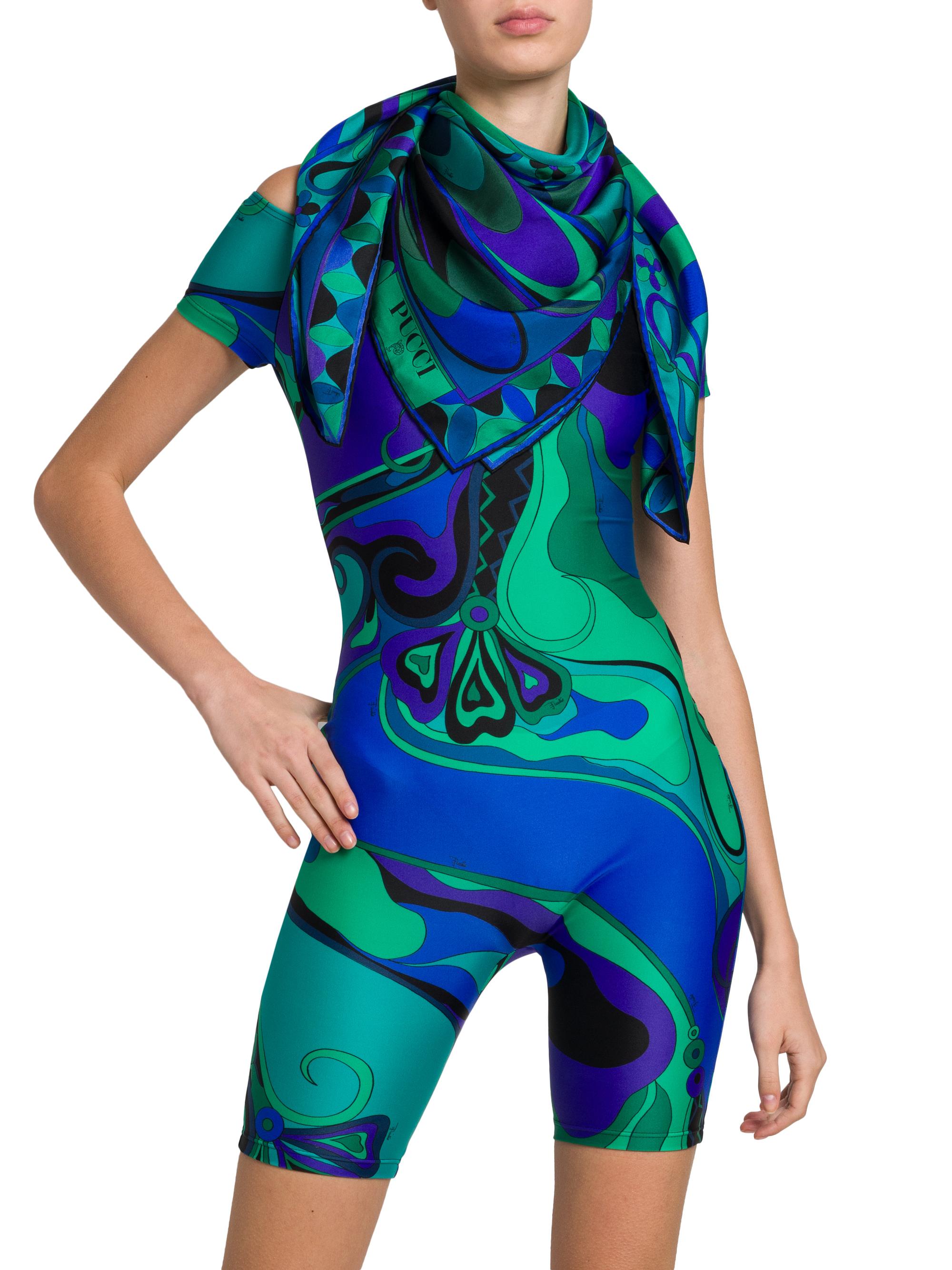 Pucci Women's Geometric Silk Scarf - Smeraldo