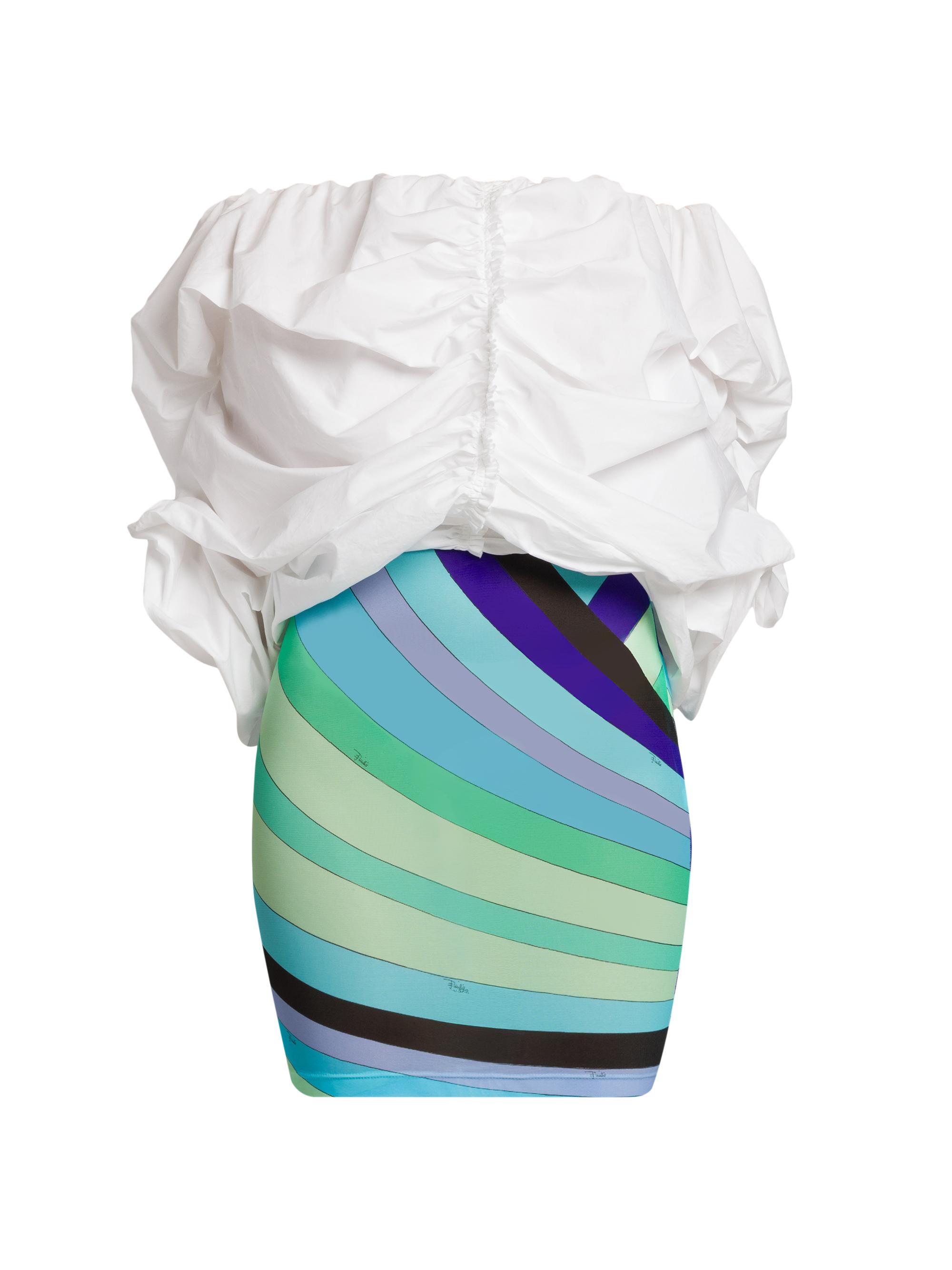 Pucci Women's Ruched Cotton Poplin Top - Bianco