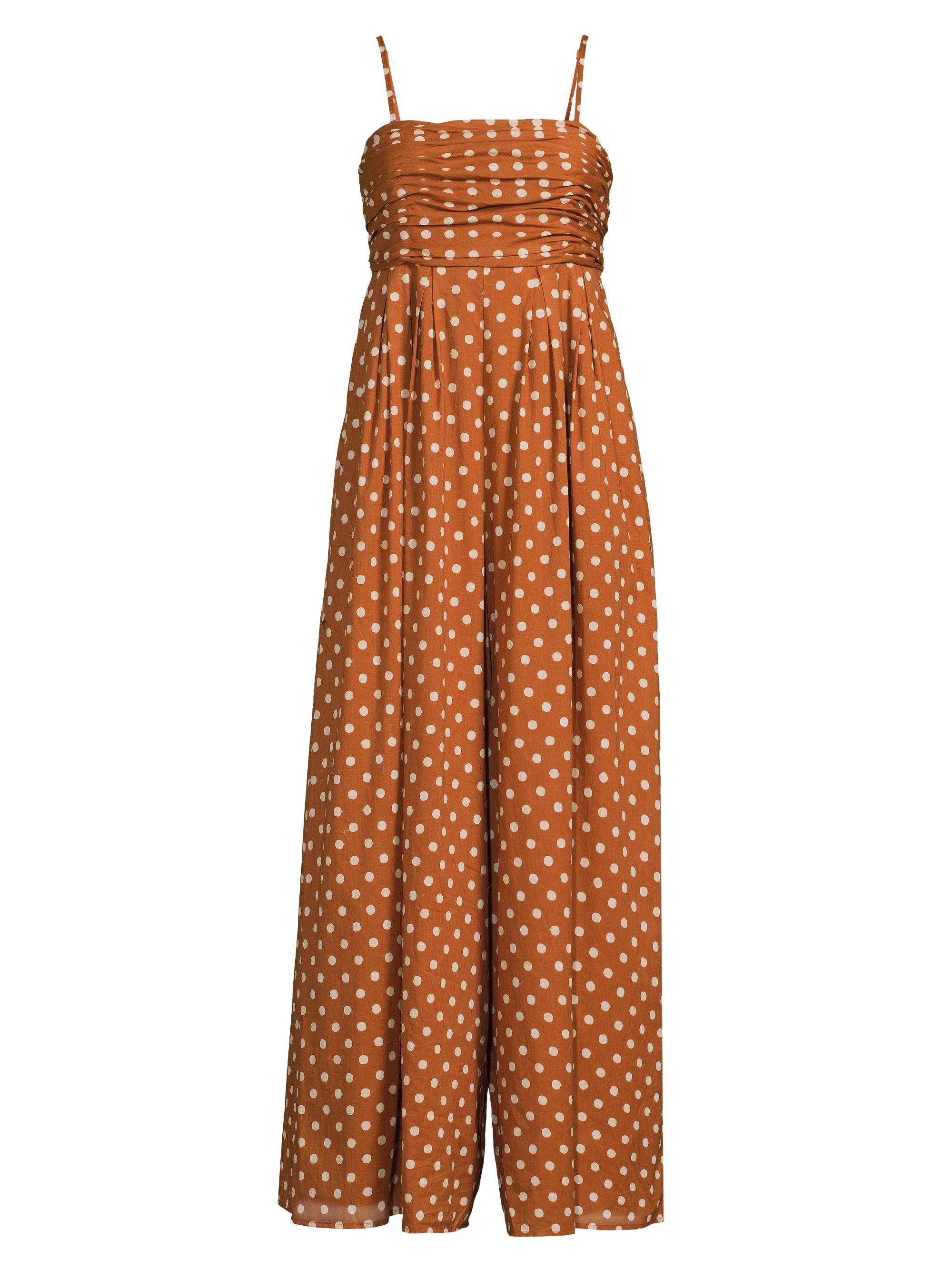 Hutch Women's Ottie Polka Dot Cotton Jumpsuit - Copper Watercolor Dots