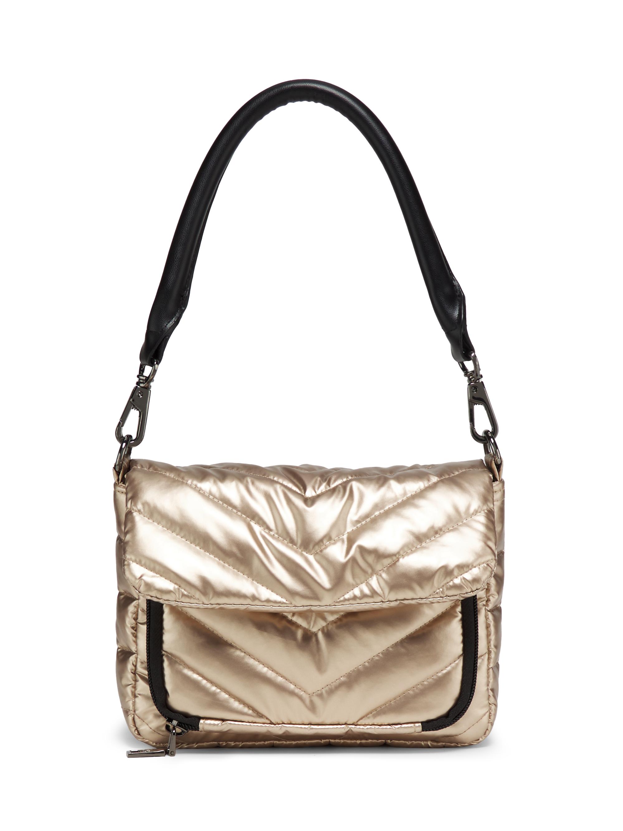 Think Royln Women's Mini Muse Metallic Quilted Shoulder Bag - Pearl Cashmere