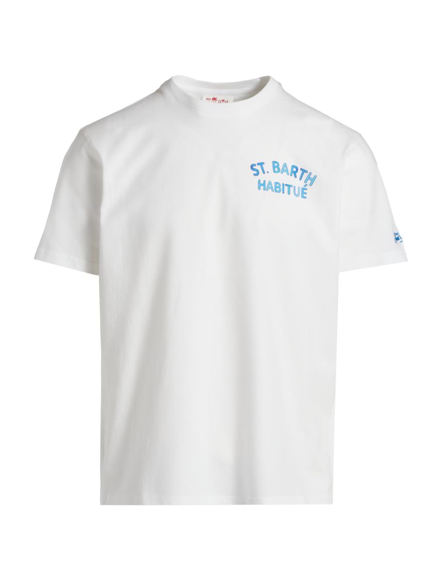 Tシャツ・カットソー MC2 Saint Barth SS25 (TSHM001 04989H61EMB) MC2 Saint Barth Summer Cotton Crewneck T-Shirt | Saks Fifth