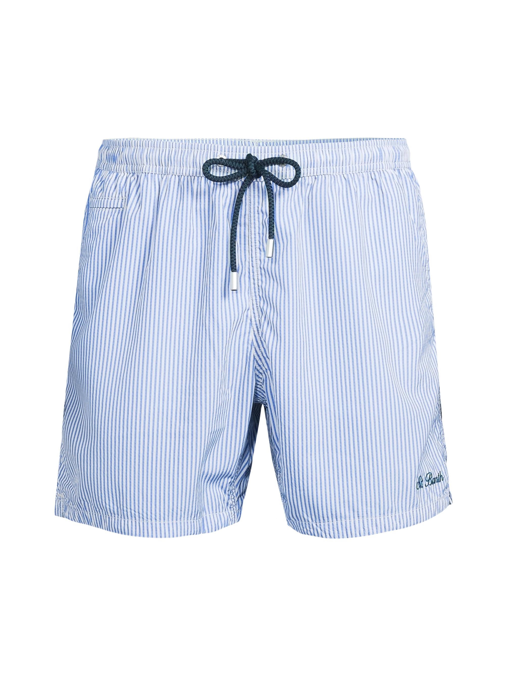 MC2 Saint Barth Men's Patmos Seersucker Swim Trunks - Stripes
