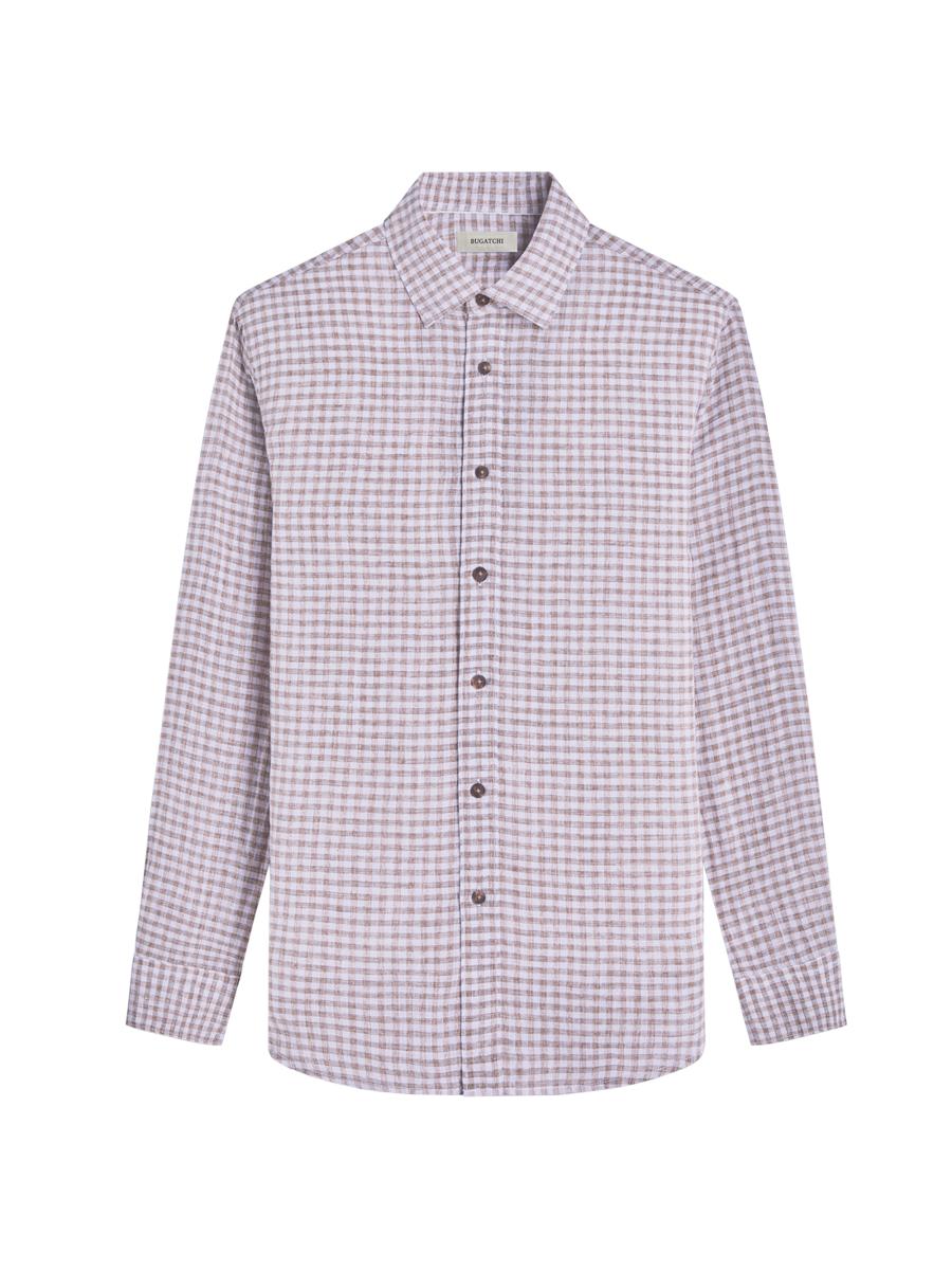 Bugatchi Men's Julien Check Linen Sport Shirt In Green