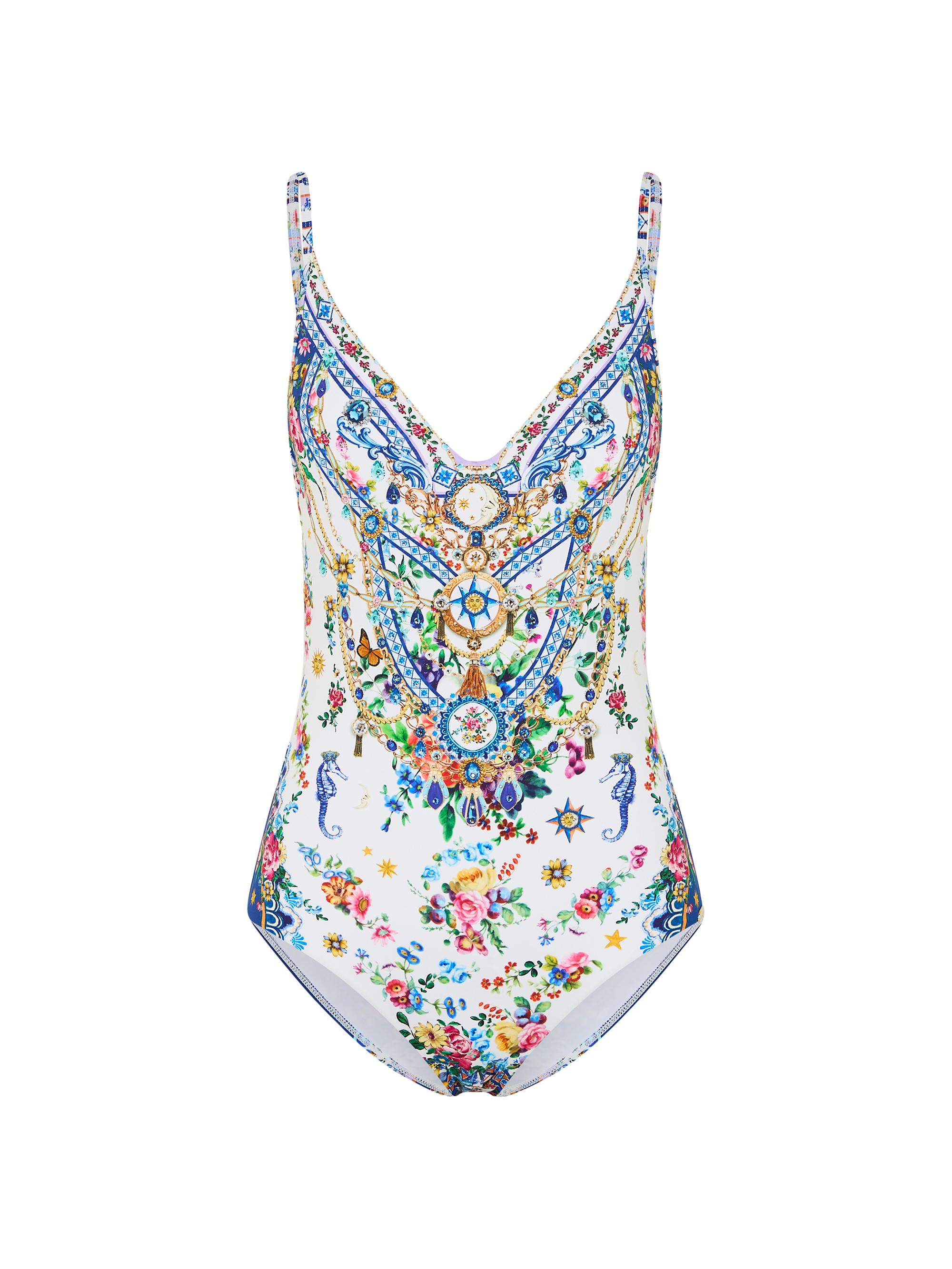 Tiles Darls Wired V-Neck One-Piece Swimsuit