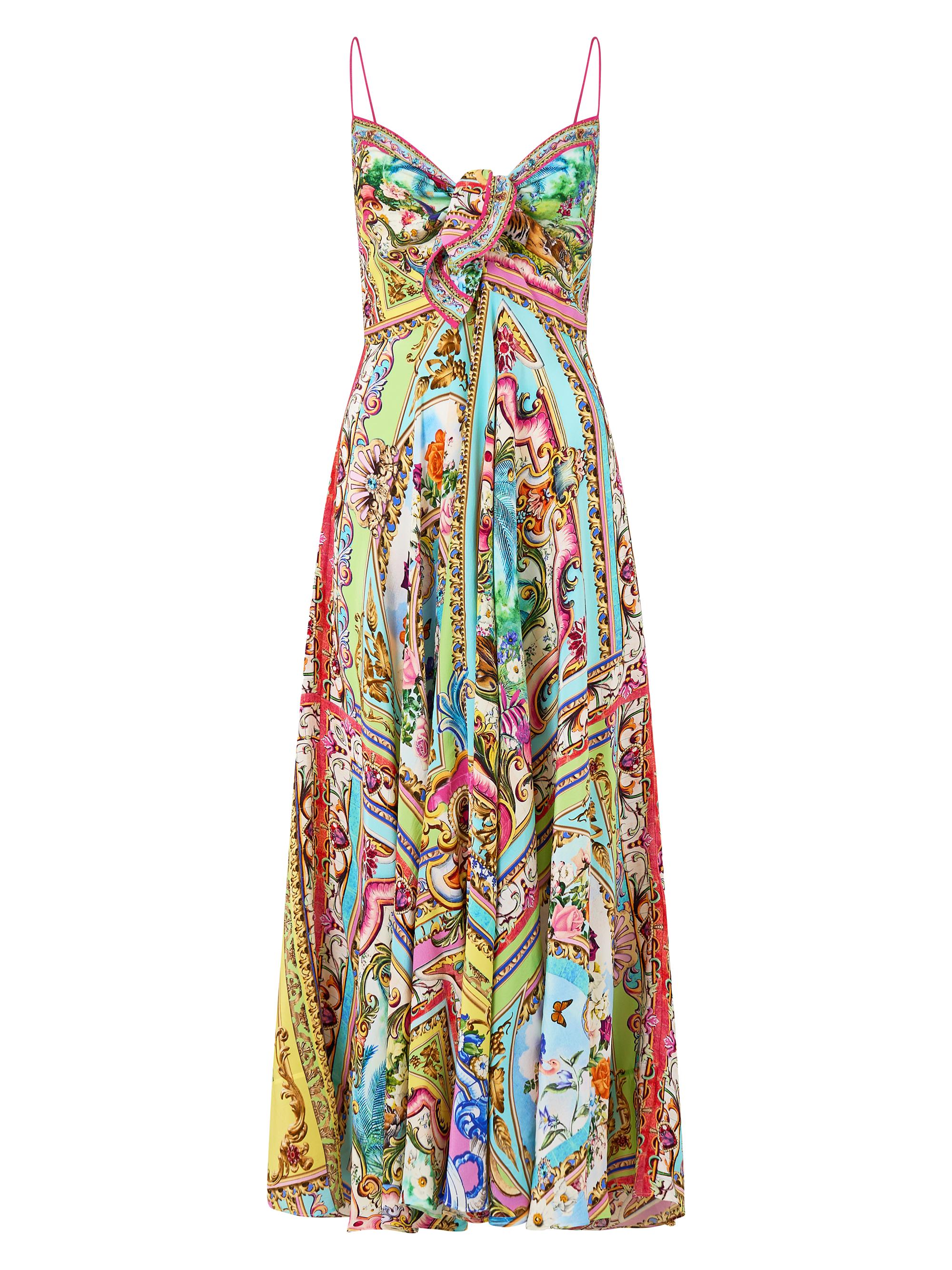 chinese dress ladies Blue Cotton Cutwork Flouncy Maxi Camilla Dress – SABO main image 1