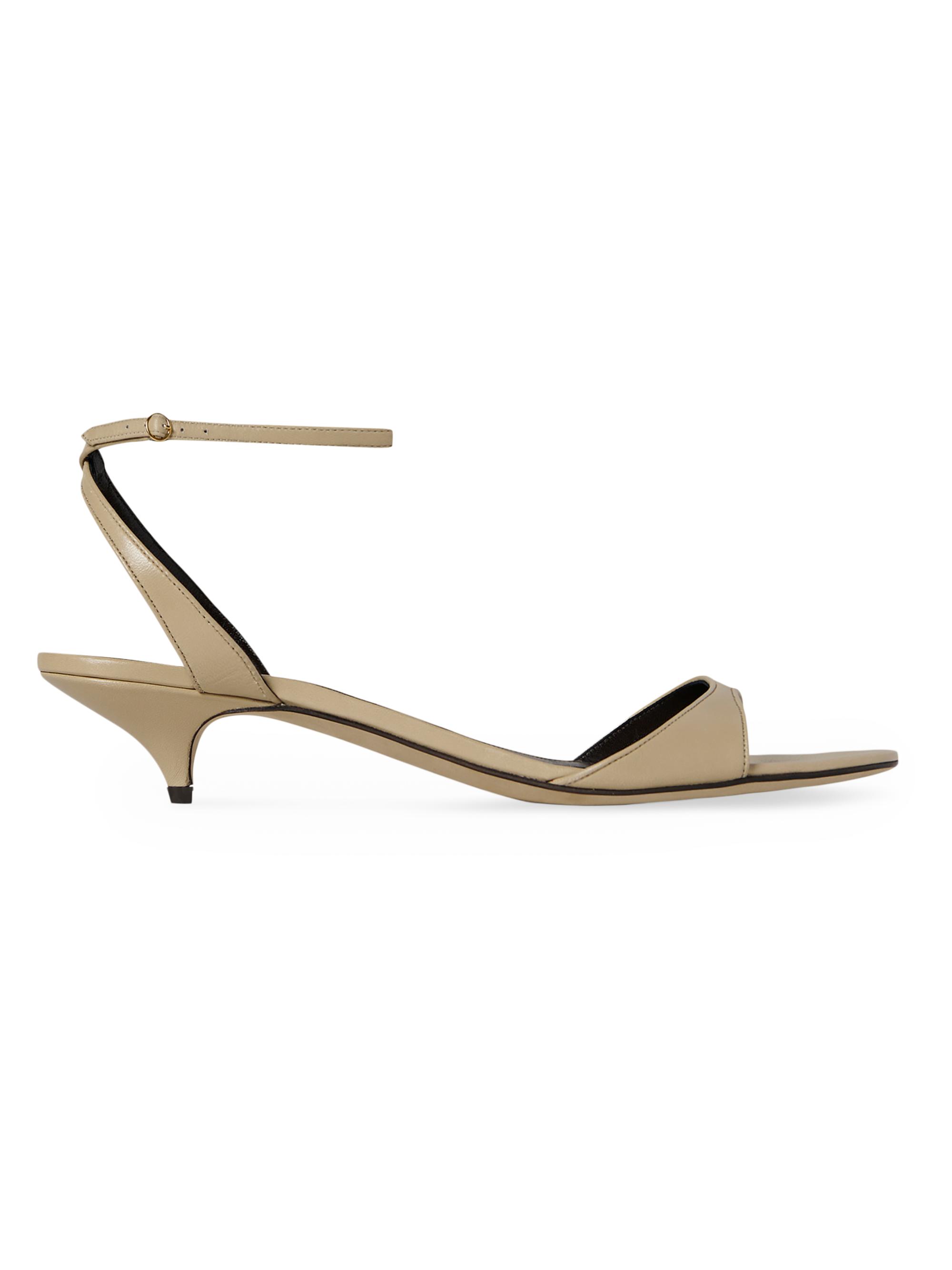 The Row Women's Vika 35MM Leather Ankle Loop Sandals - Iron Grey