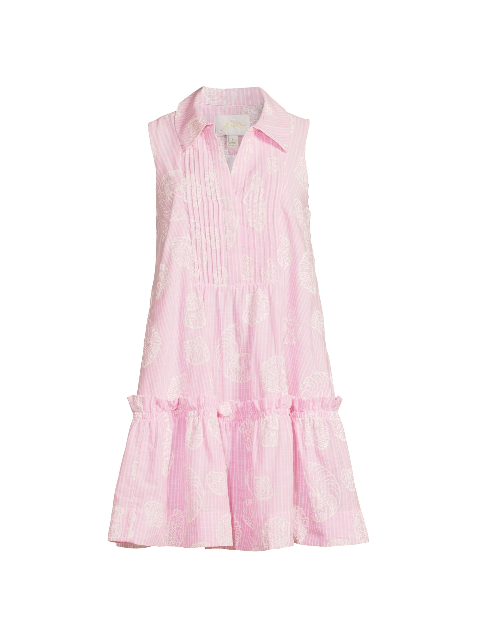 Lilly Pulitzer Women's Caylinn Pintuck Minidress - Conch Shell Pink Pigment