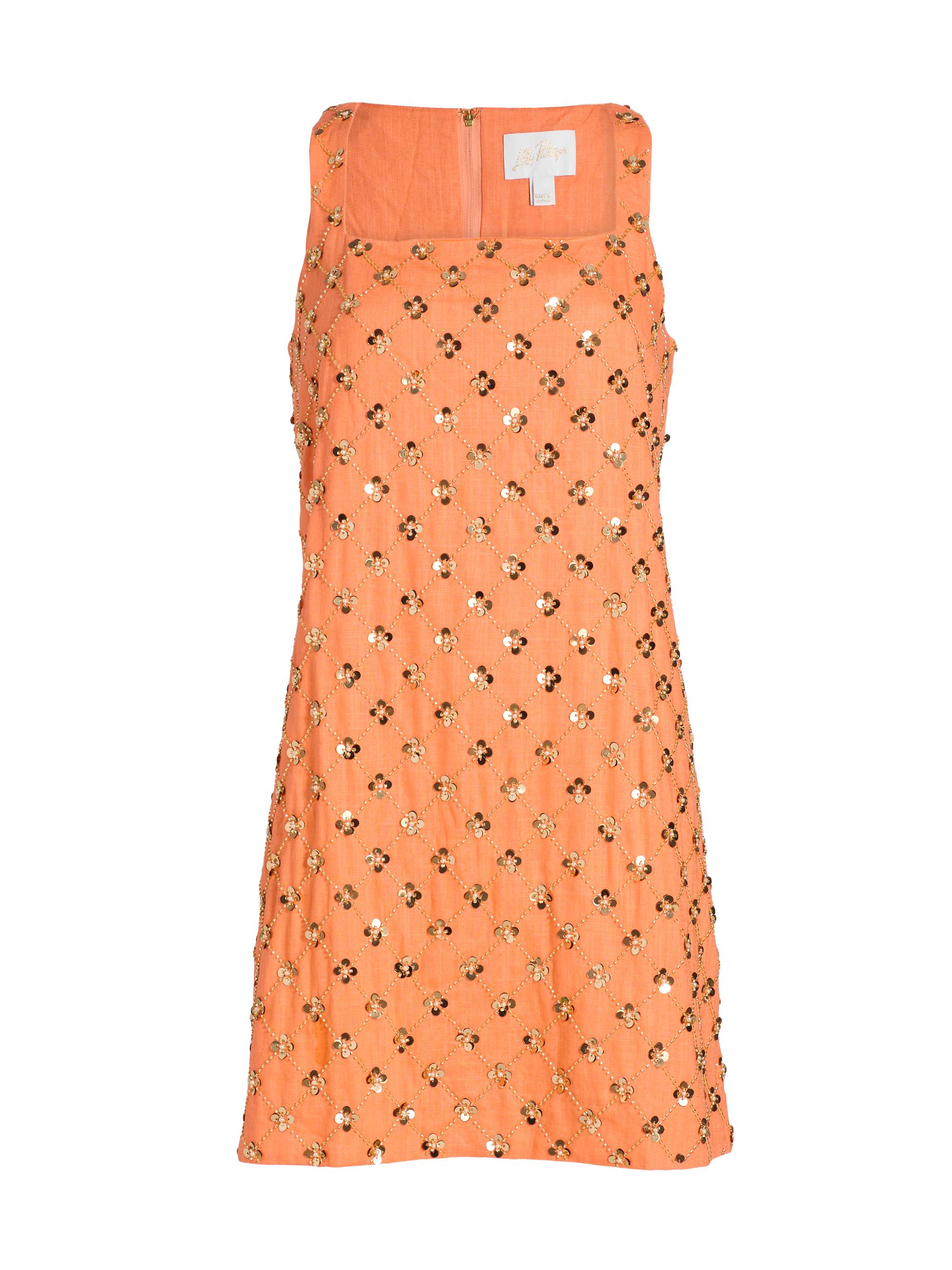 Lilly Pulitzer Women's Tamala Embellished Shift Dress - Papaya Beaded Sequin