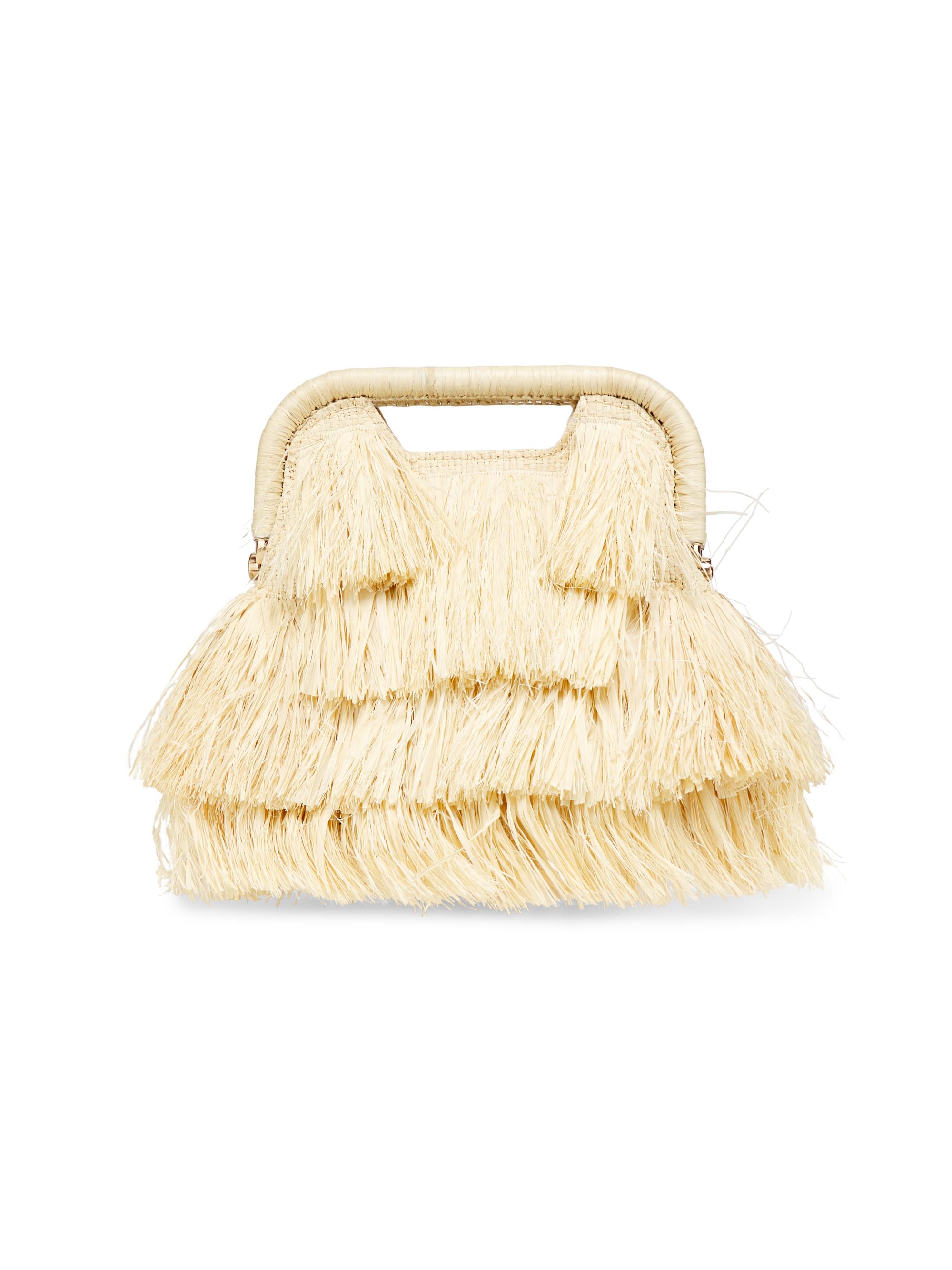 Poolside Women's The Flamands Fringe Top Handle Bag - Natural
