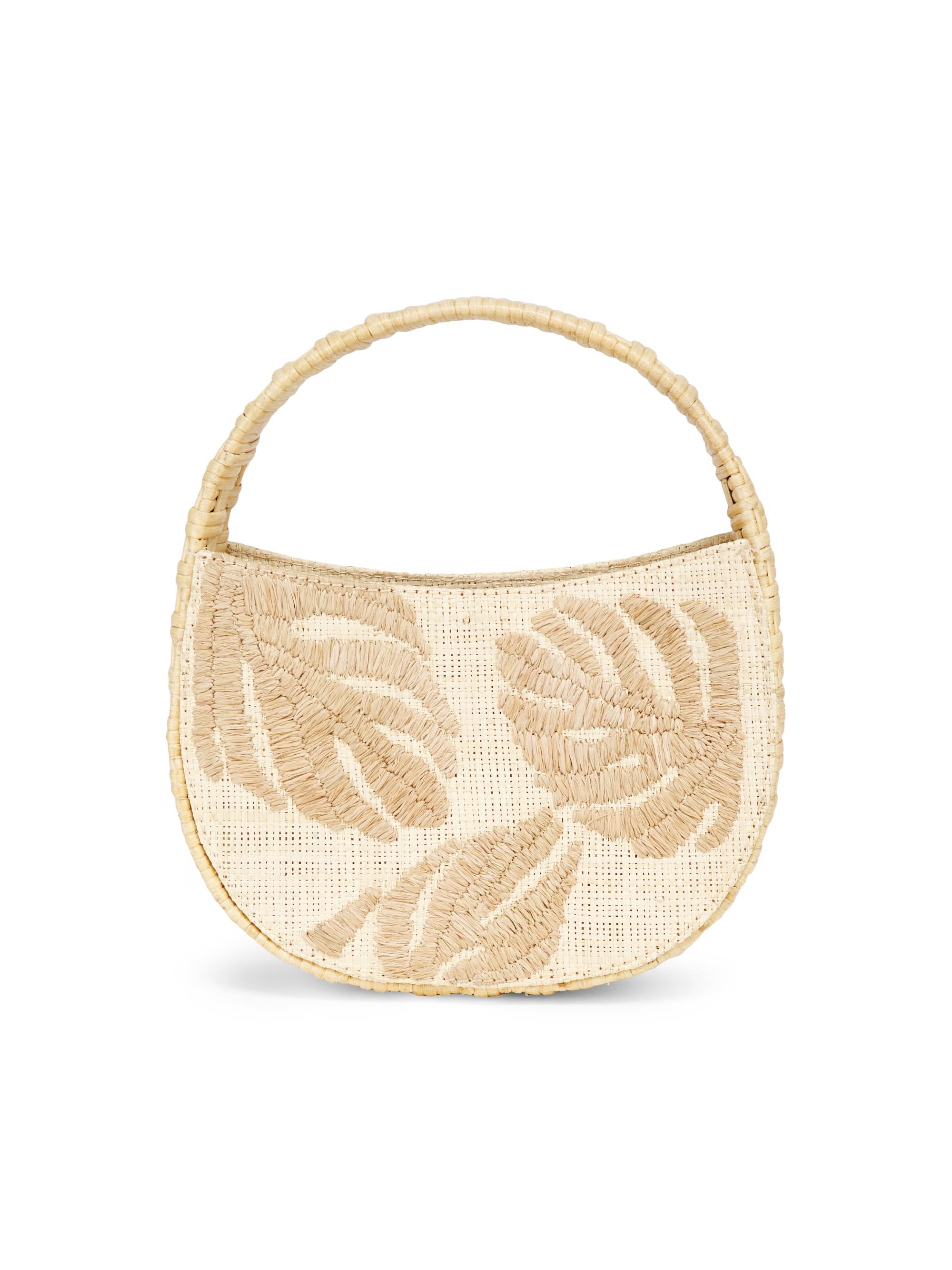 Poolside Women's Mini Arc Straw Top Handle Bag - Sand