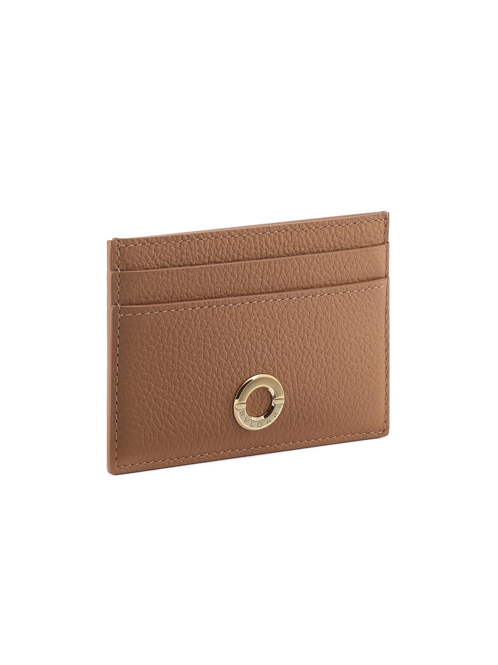 BVLGARI Women's Roma Leather Card Holder - Desert Jasper