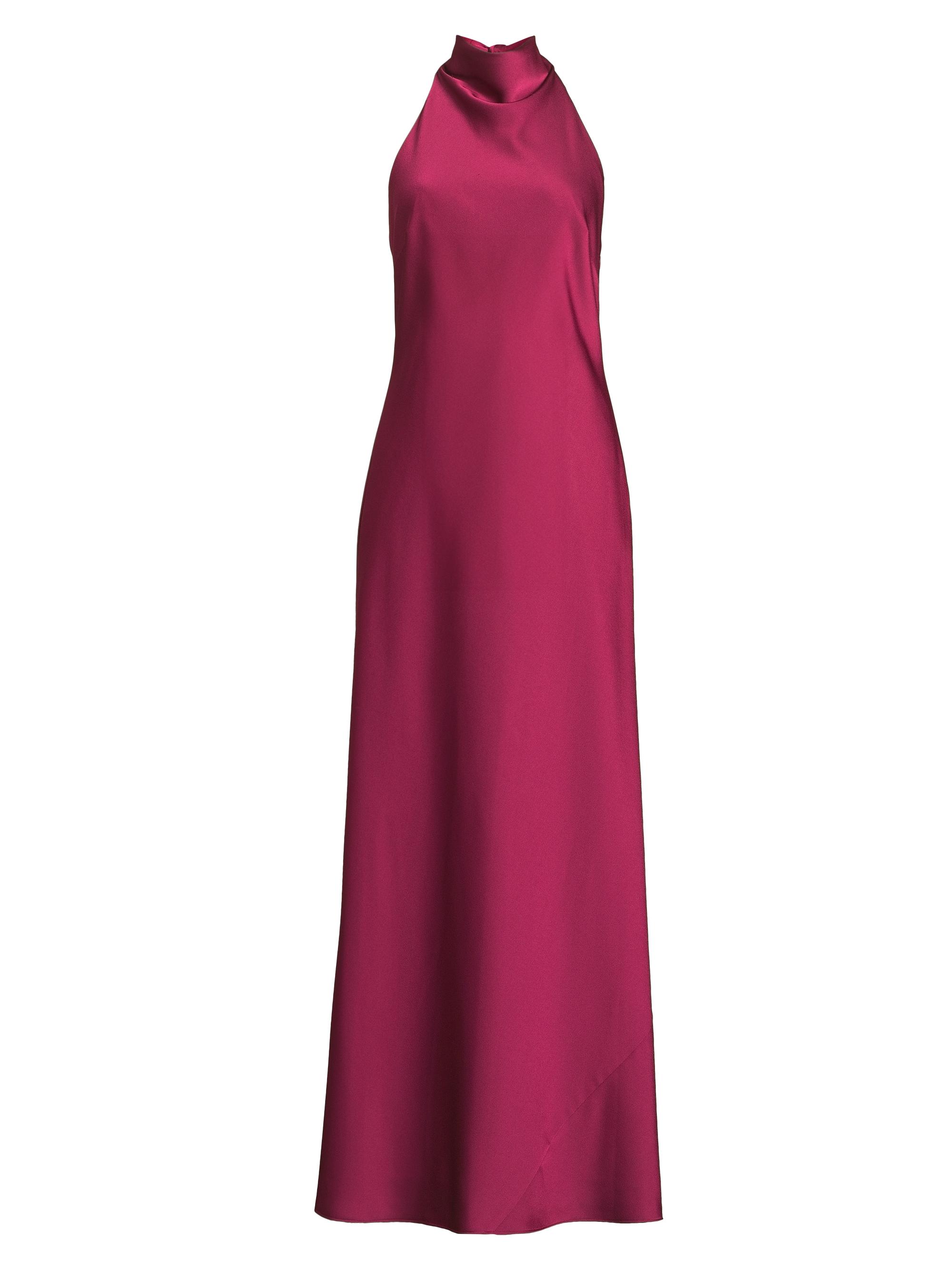 Aidan Mattox Women's Satin Halter A-Line Gown - Meritage