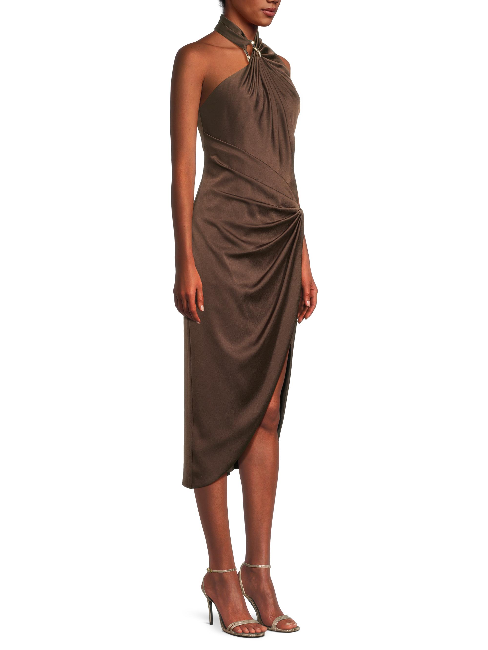Aidan Mattox Satin Draped Asymmetric Cocktail Dress | Saks Fifth