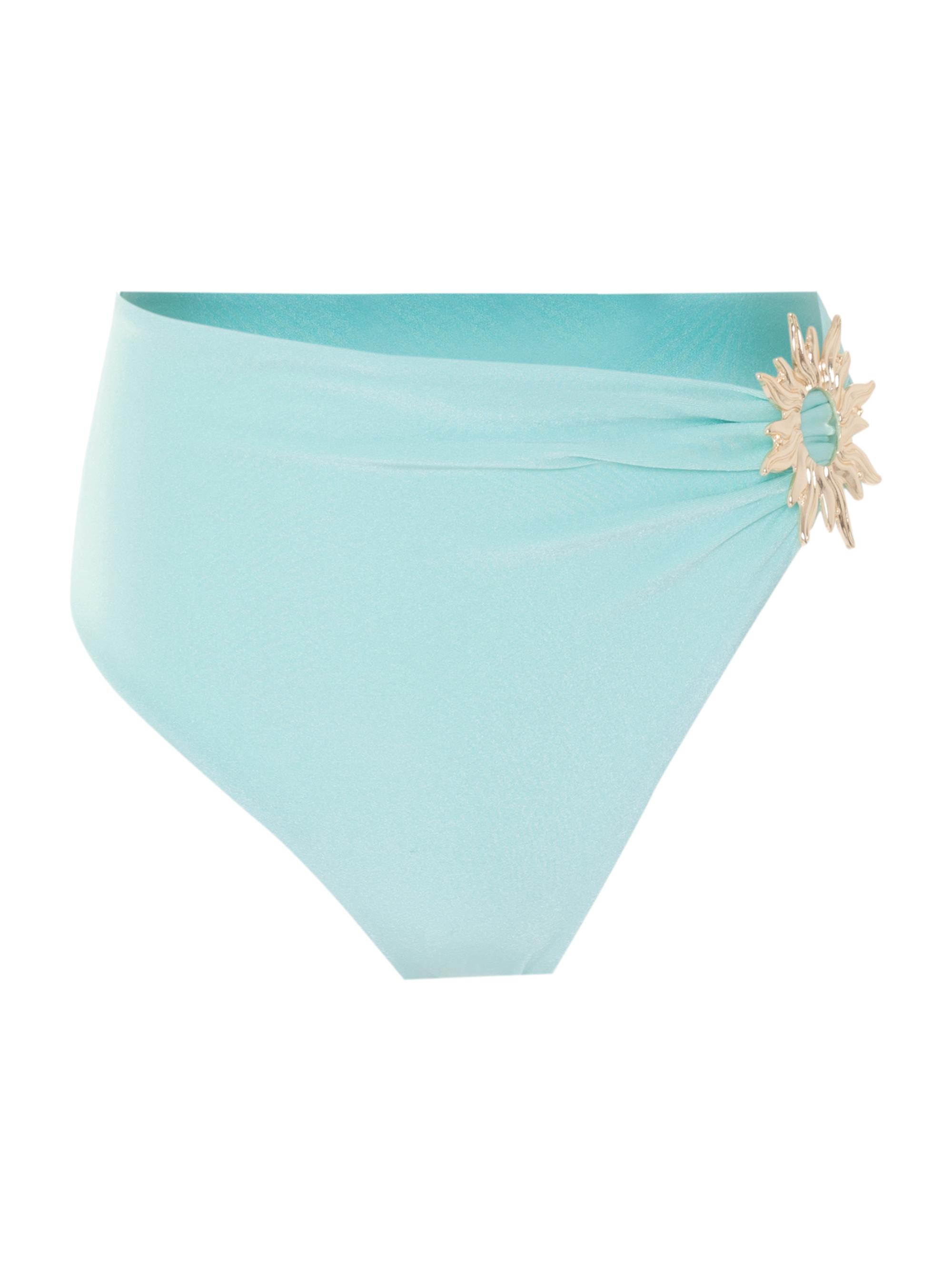 PatBO Women's Lagoa Sun High-Waist Bikini Bottom - Light Green