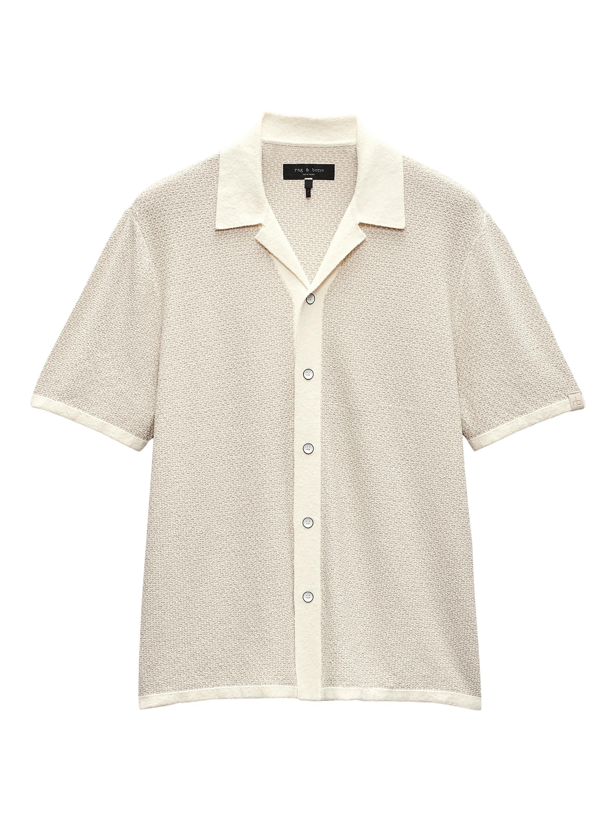 rag & bone Men's Avery Zig-Zag Zuma Toweling Shirt - Dark Grey