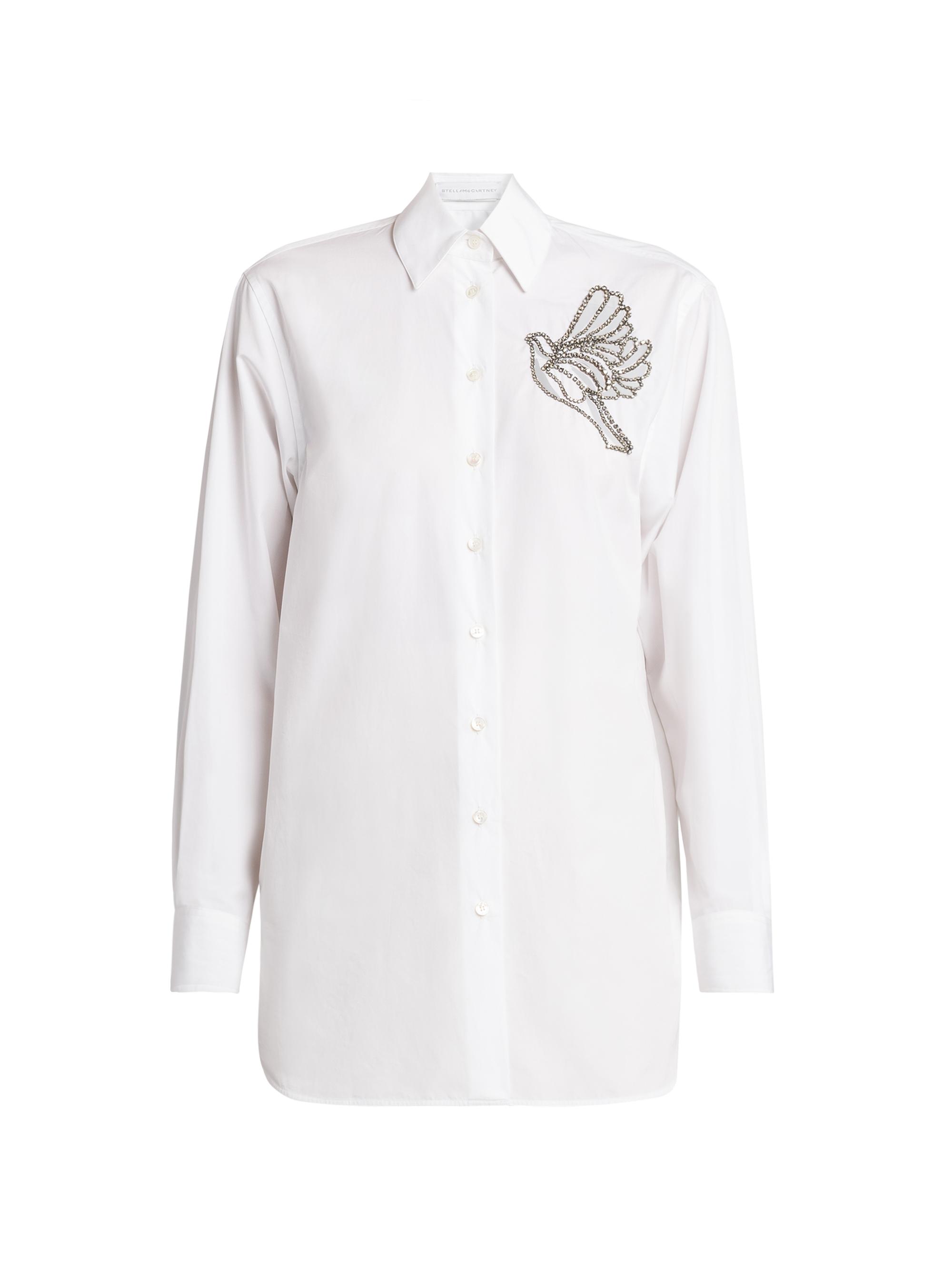 Stella McCartney Women's Diamond Bird Cut Out Cotton Poplin Shirt - Pure White