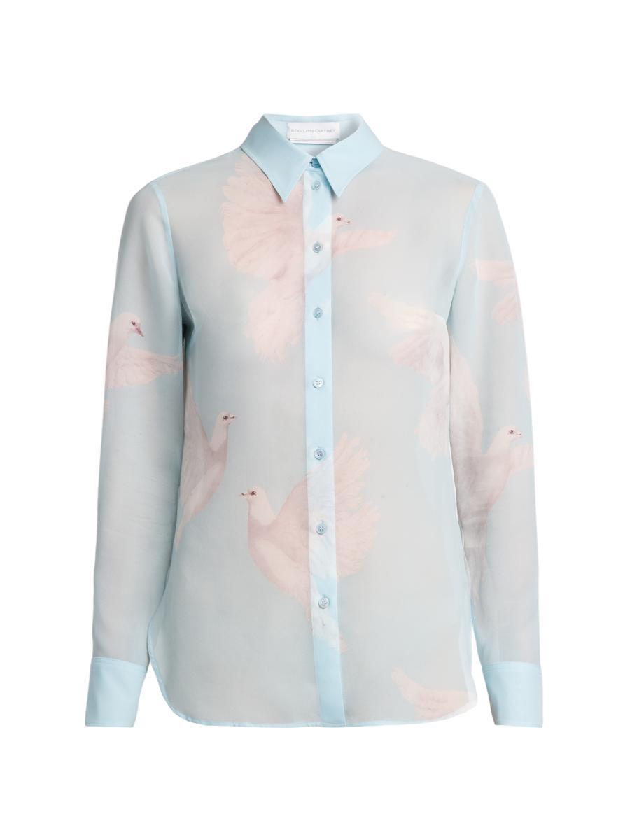 Stella McCartney Birds Silk Georgette Slim-Fit Shirt | Saks Fifth