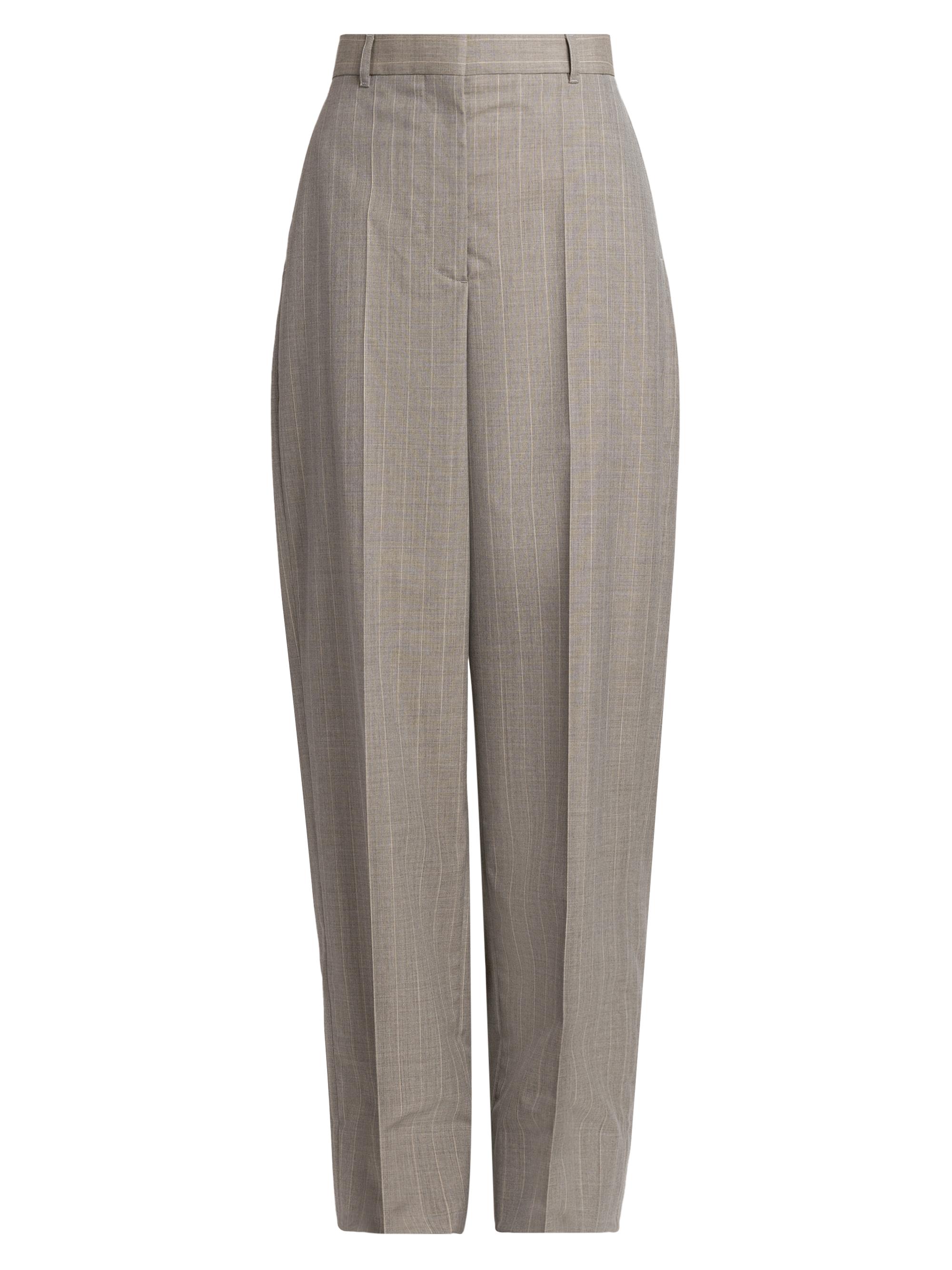 Melange Striped Wool Trousers